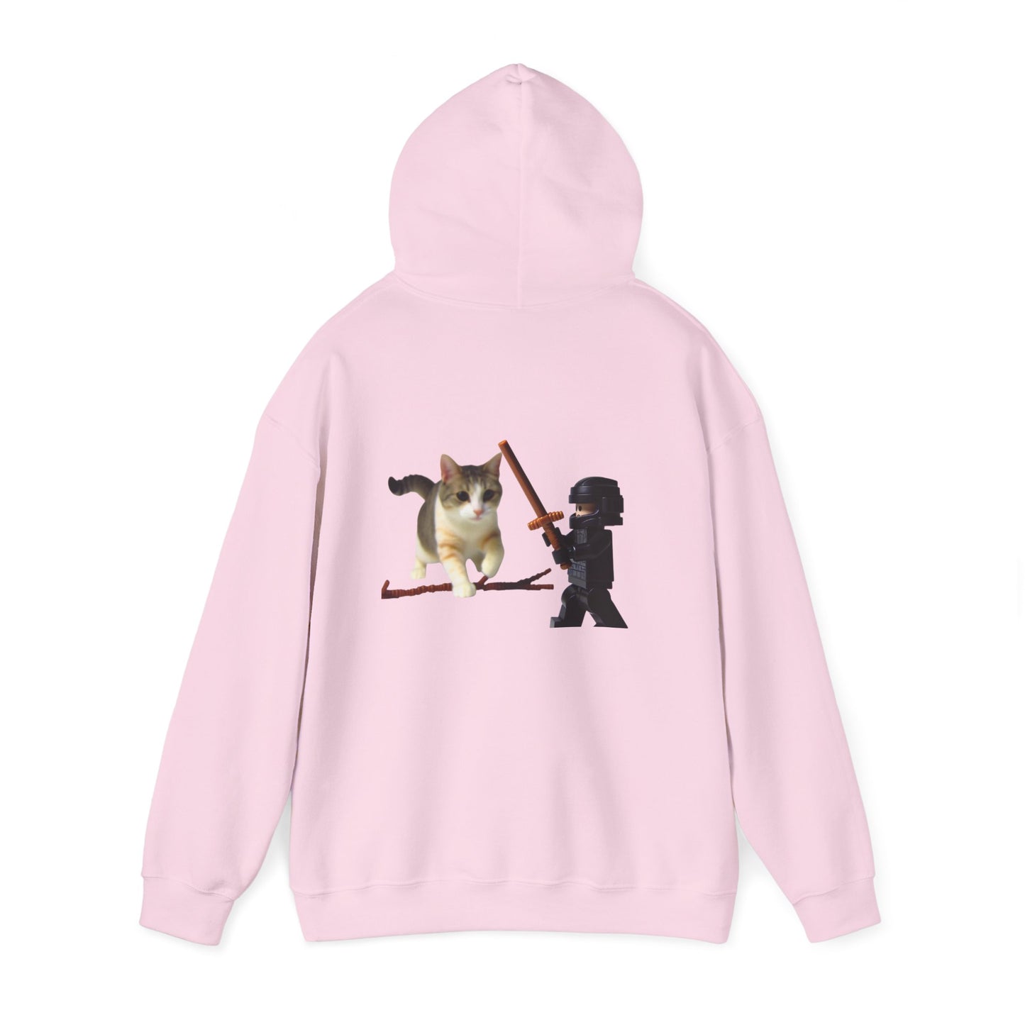 Hooded Sweatshirt - Lego Darth Vader Sword Fighting Giant Cat Design