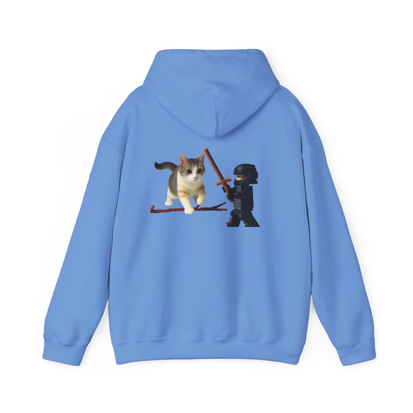 Hooded Sweatshirt - Lego Darth Vader Sword Fighting Giant Cat Design