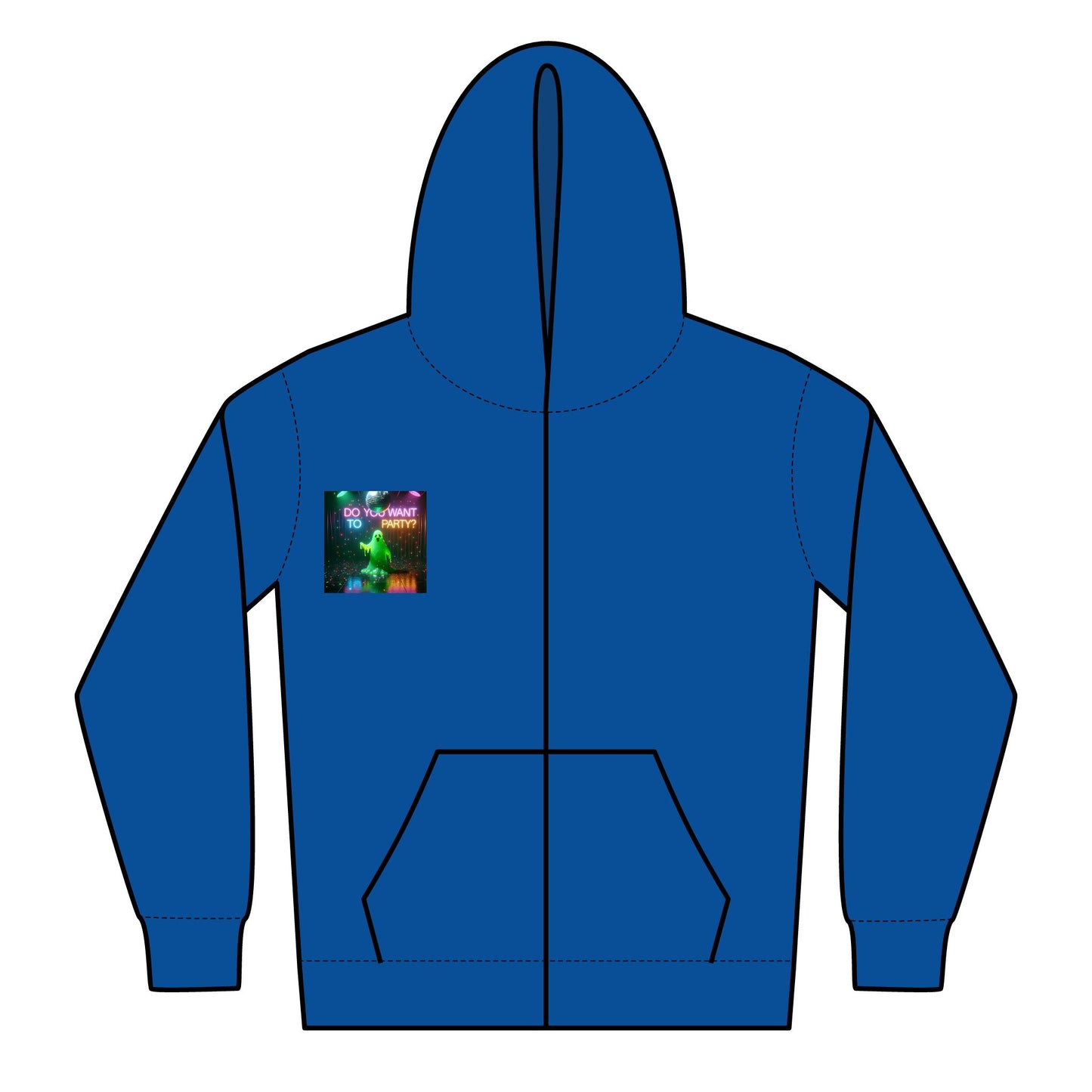 Zipped Hoodie - Green Slime Party Theme