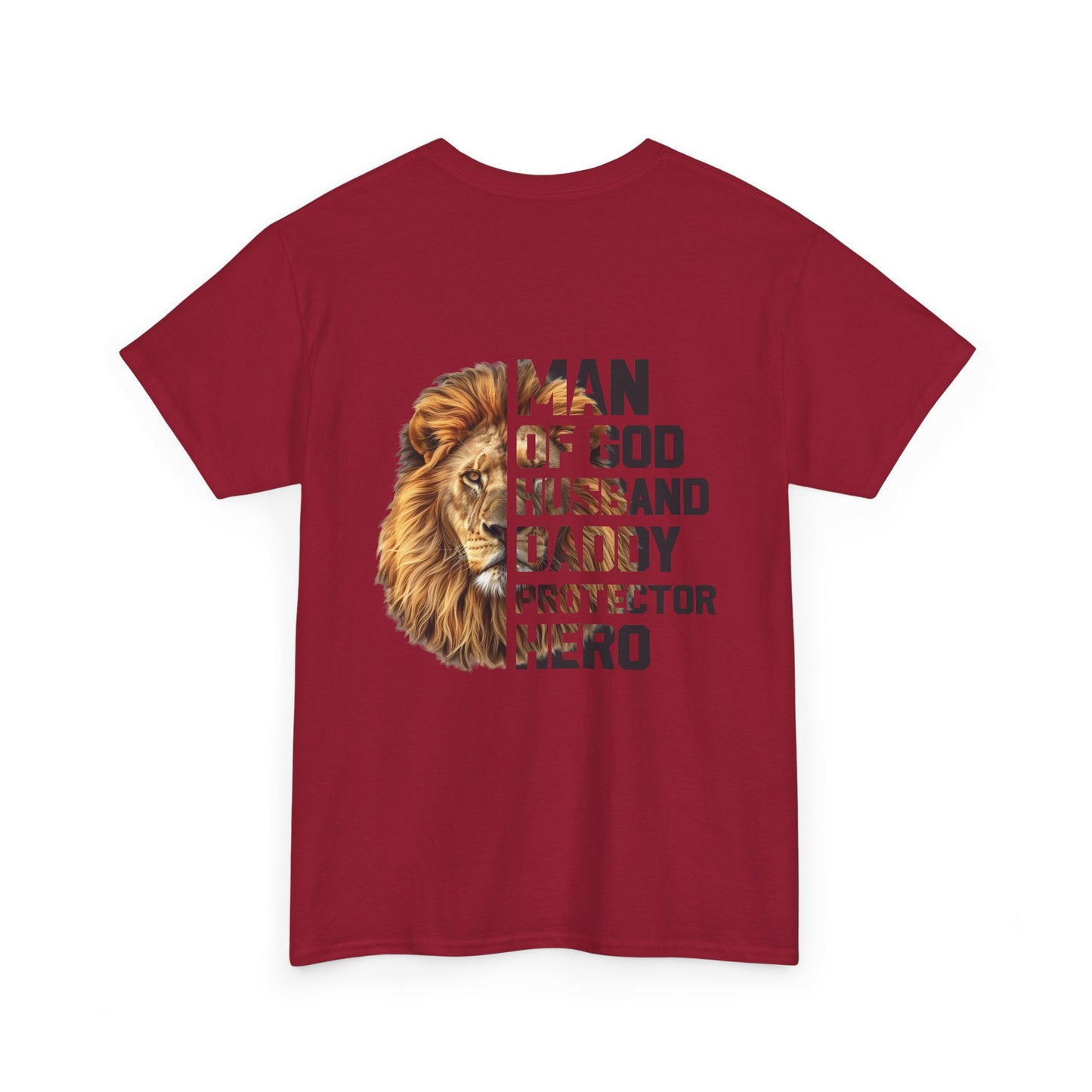 Lion Faith Husband Tee, Protector Shirt, Unisex Christian Tshirt, Daddy Tee, Man of God Top, Religious Gift, Lion Print Shirt, Faith Words