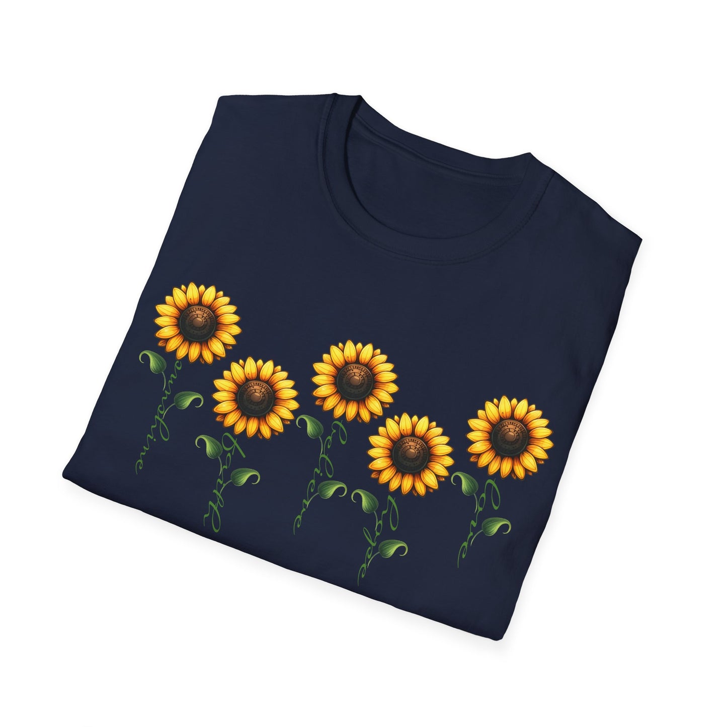 Sunflower Garden Unisex Softstyle T-Shirt, Floral Tee, Nature Lover Gift, Summer Apparel, Boho Aesthetic