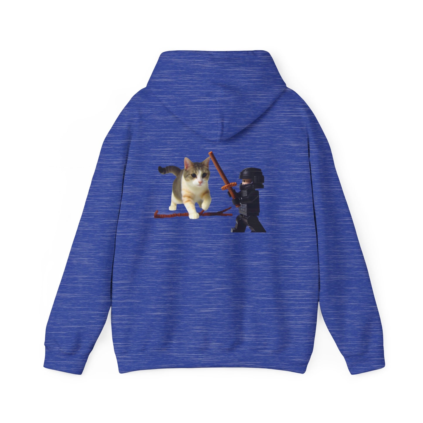 Hooded Sweatshirt - Lego Darth Vader Sword Fighting Giant Cat Design