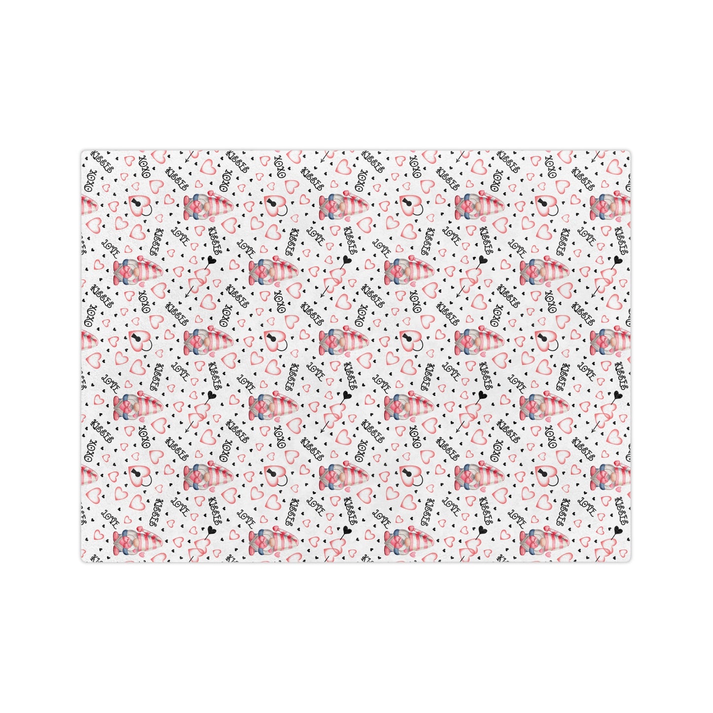 Valentines Hearts Velveteen Microfiber Blanket