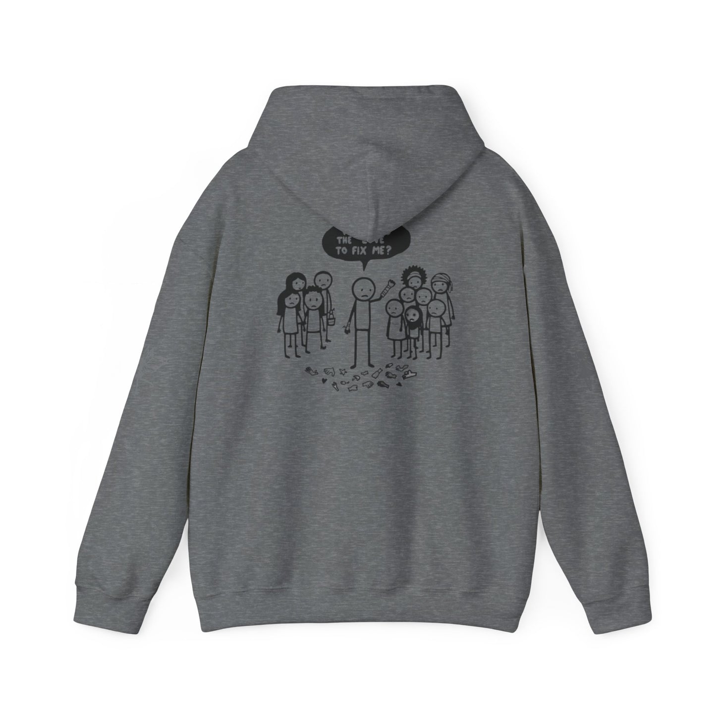 Hoodie - Broken Stick Figure Asking Who Can Fix Them