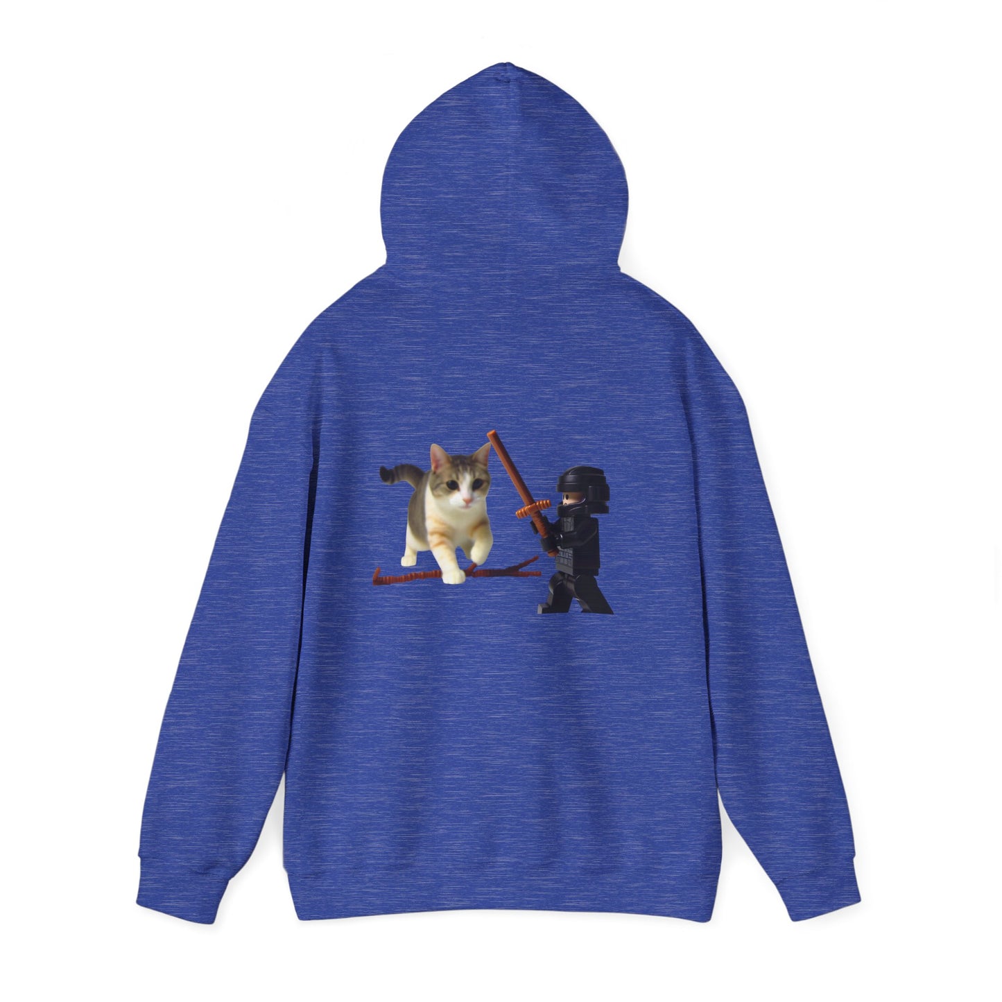 Hooded Sweatshirt - Lego Darth Vader Sword Fighting Giant Cat Design