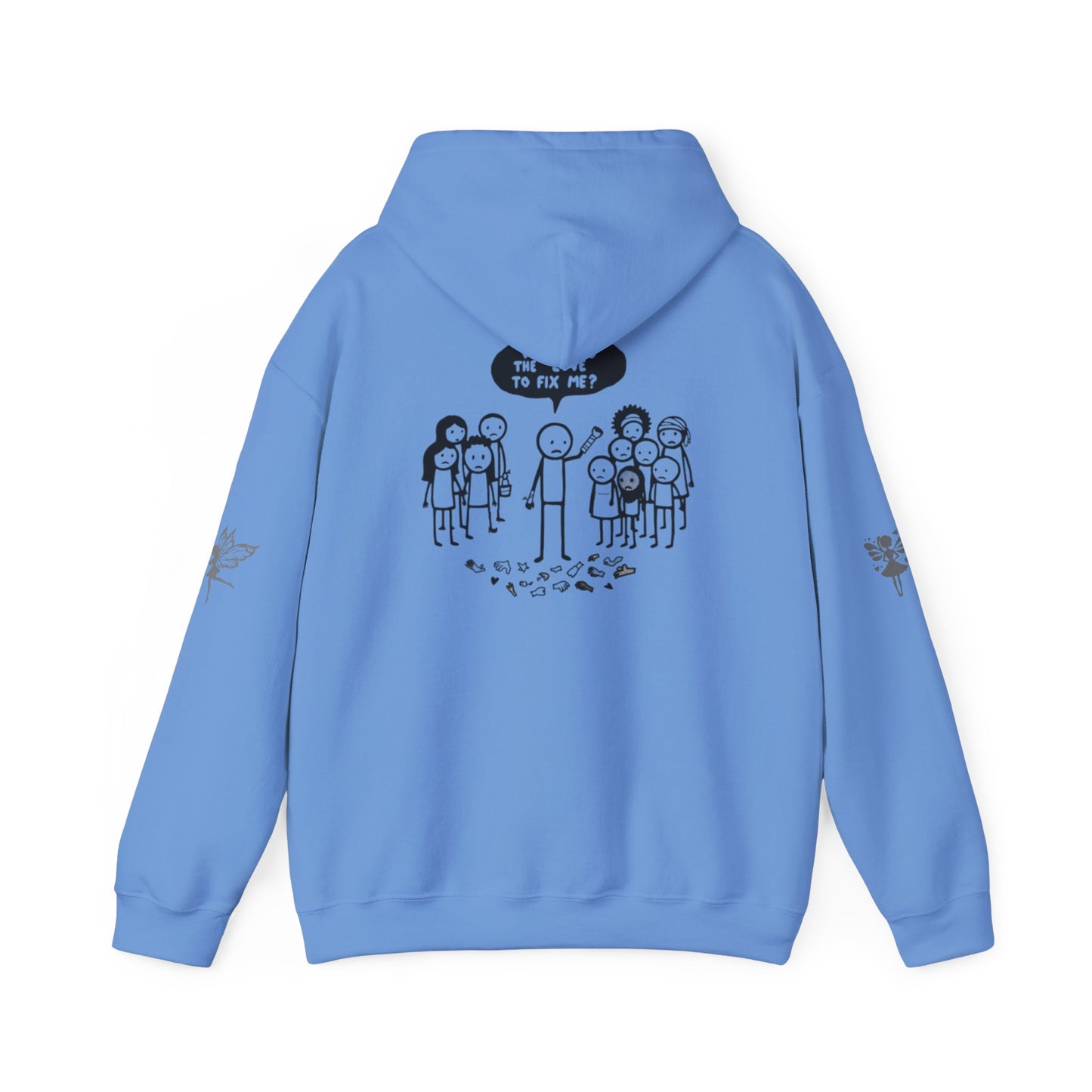 Hoodie - Broken Stick Figure Asking Who Can Fix Them