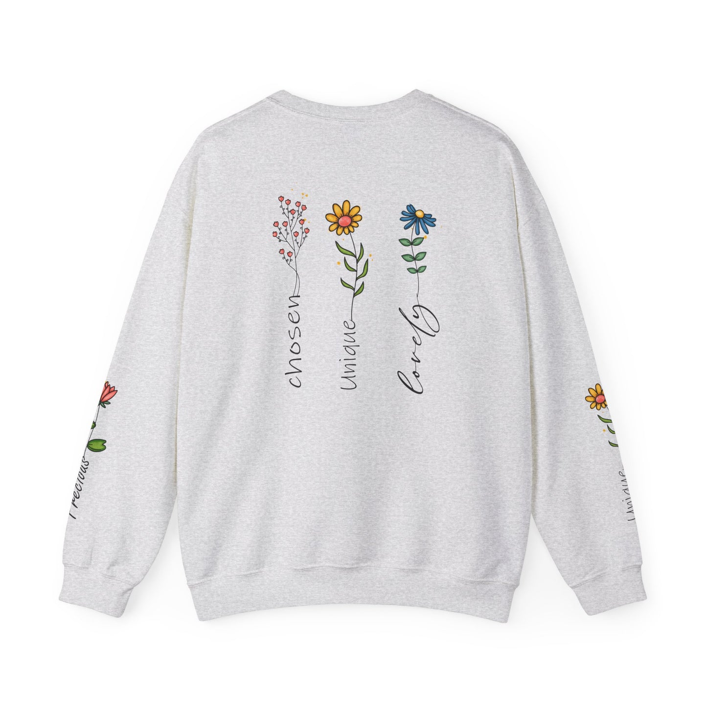 Cross Flowers Unisex Sweatshirt, Religious Lover Gift, Forgiveness Strength Shirt, Flower Buff Apparel, Unique Precious Sweater