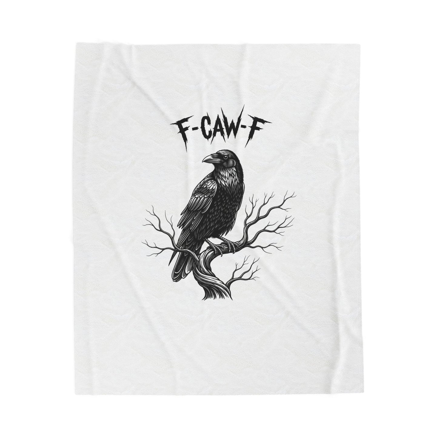 Cawing Raven Plush Blanket | Soft Throw for Cozy Nights, Home Decor, Gifts for Bird Lovers, Halloween Decor, Rustic Living