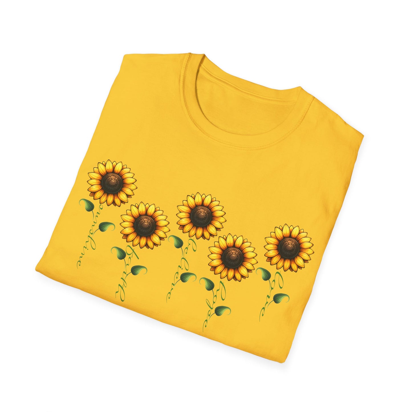 Sunflower Garden Unisex Softstyle T-Shirt, Floral Tee, Nature Lover Gift, Summer Apparel, Boho Aesthetic