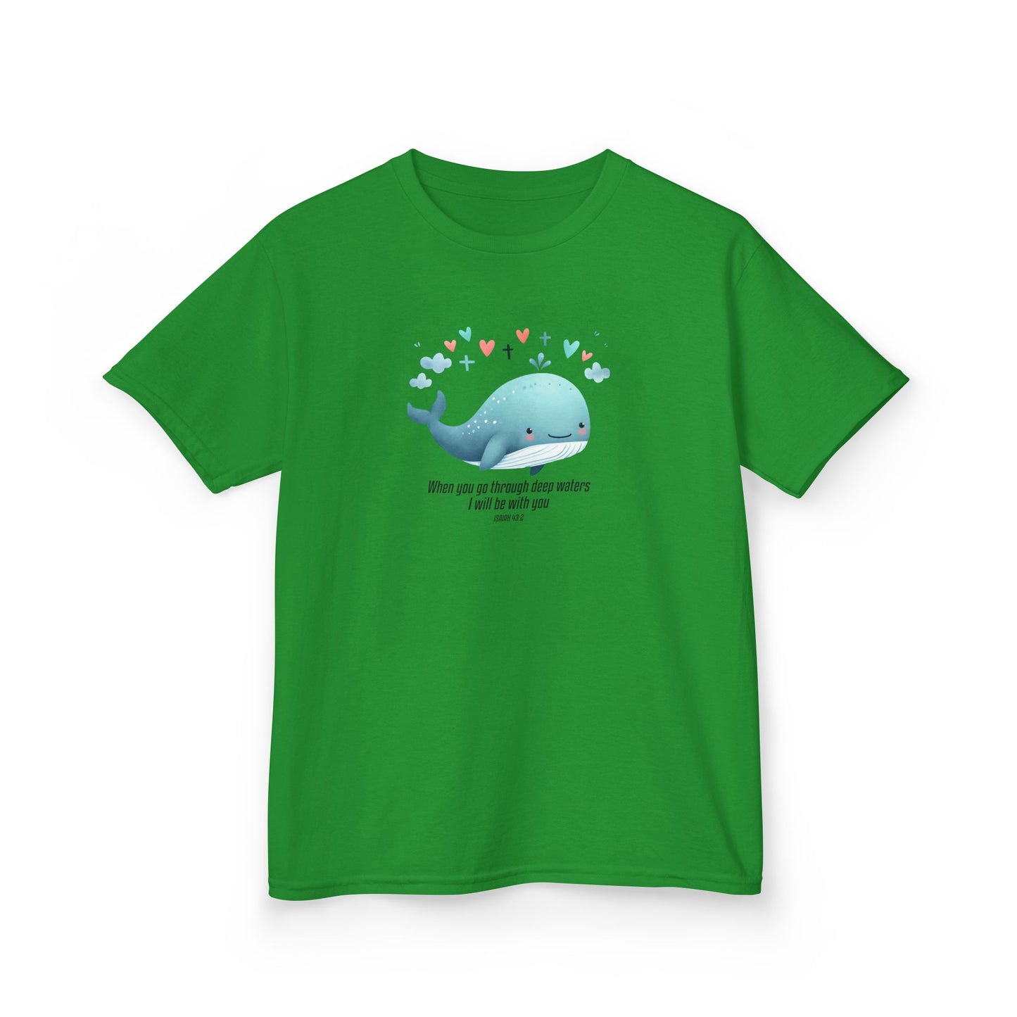Whale-Themed Kids Heavy Cotton Tee - Cute, Fun T-Shirt, Perfect for Birthday Gifts, Summer Parties, Ocean Lovers, Kids' Apparel
