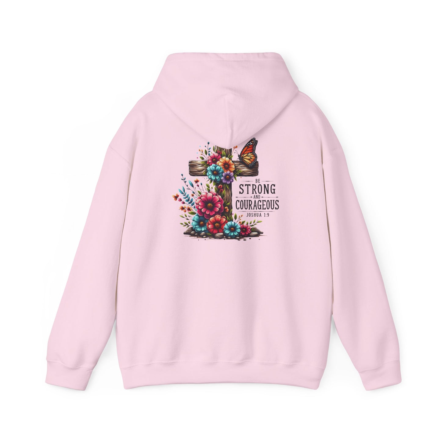 Christian Hooded Sweatshirt 'Strong and Courageous Proverbs'