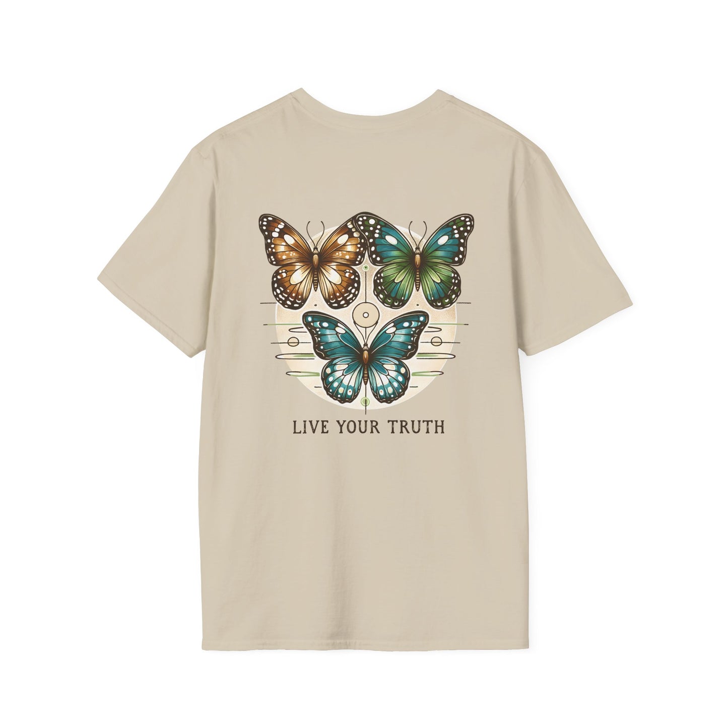 Butterfly Graphic T-Shirt, Live Your Truth Tee, Inspirational Gift, Nature Lover Apparel, Women's/Men's T-Shirt