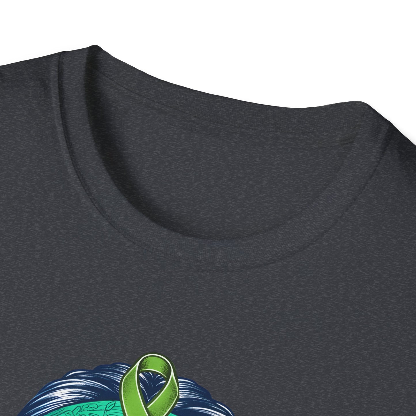 Empowered Green Hair T-Shirt | Unisex Softstyle Tee for Empowerment, Cancer Awareness, Mental Health Warrior