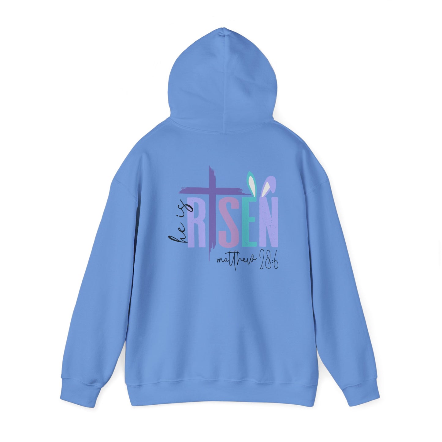 He is Risen Unisex Heavy Blend Hoodie - Faithful Comfort, Biblical Message, Perfect for Easter, Church Events, Spring Celebrations, Cozy