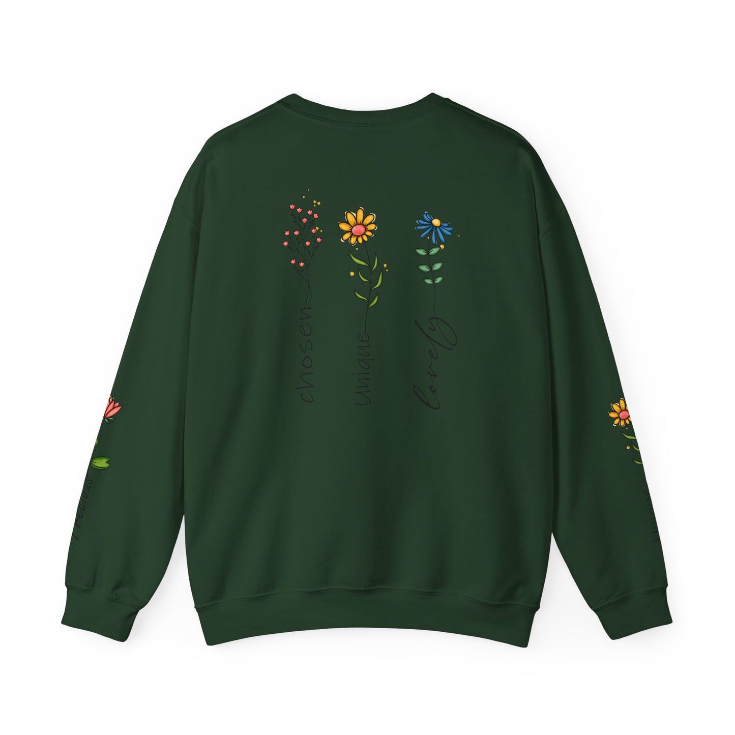 Cross Flowers Unisex Sweatshirt, Religious Lover Gift, Forgiveness Strength Shirt, Flower Buff Apparel, Unique Precious Sweater