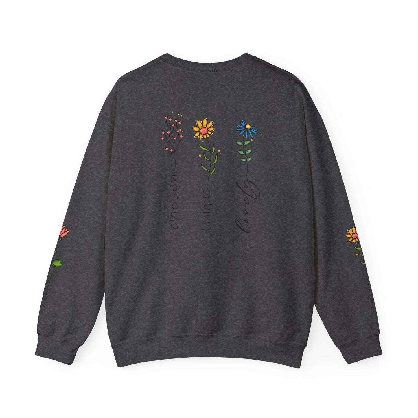 Cross Flowers Unisex Sweatshirt, Religious Lover Gift, Forgiveness Strength Shirt, Flower Buff Apparel, Unique Precious Sweater