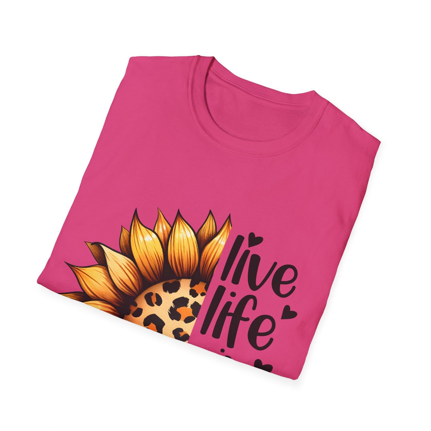 Live Life in Full Bloom Sunflower Tee, Unisex Softstyle T-Shirt, Floral Graphic Shirt, Gift for Nature Lovers, Spring/Summer Fashion,