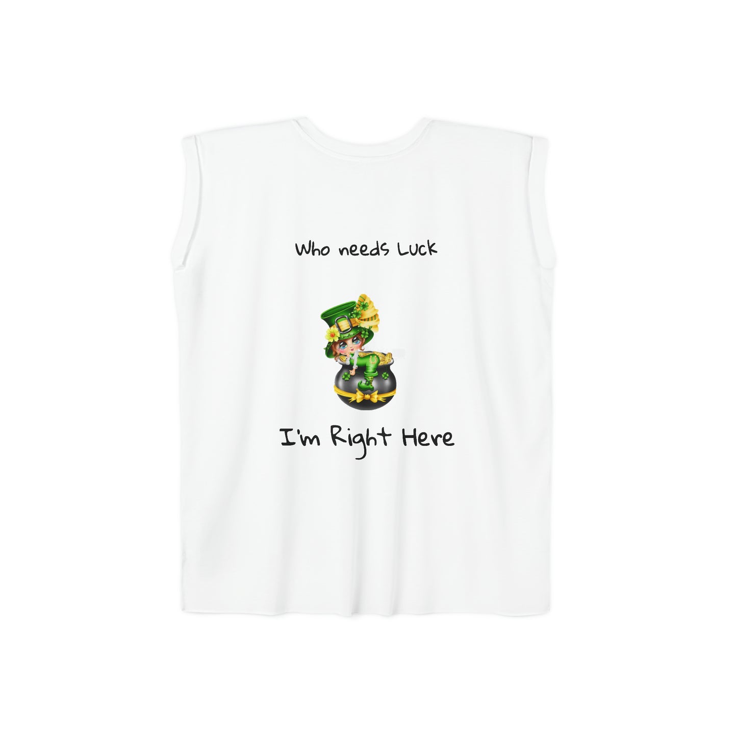 Camiseta musculosa con puños enrollados fluidos para mujer del Día de San Patricio