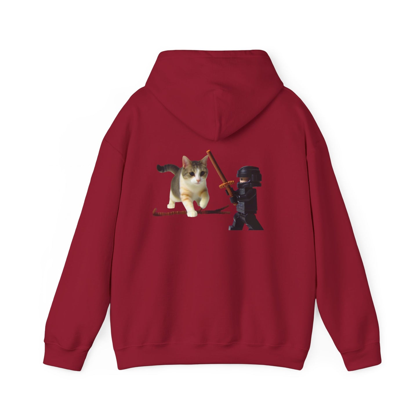 Hooded Sweatshirt - Lego Darth Vader Sword Fighting Giant Cat Design