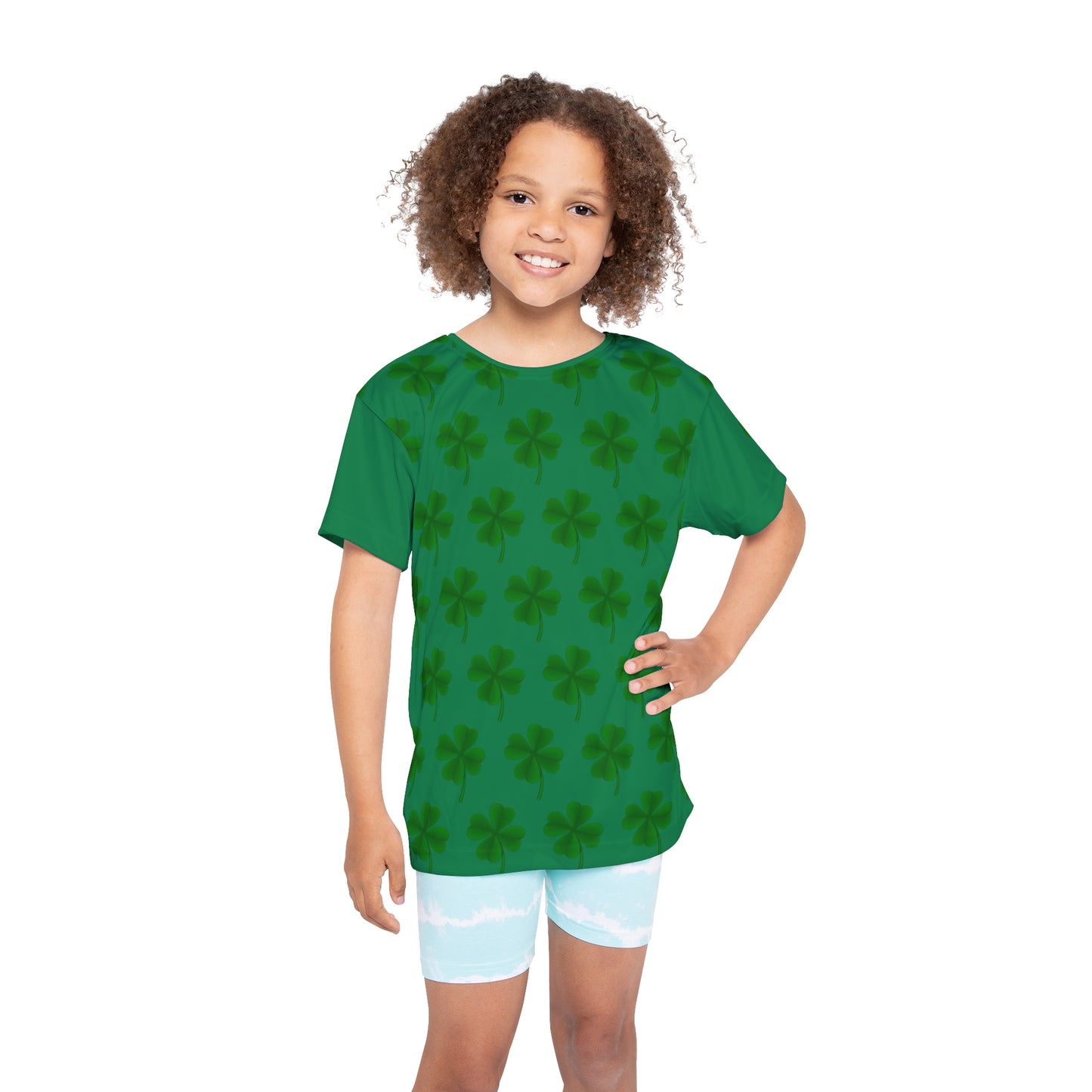 Custom Clover Pattern Kids Sports Jersey (AOP)