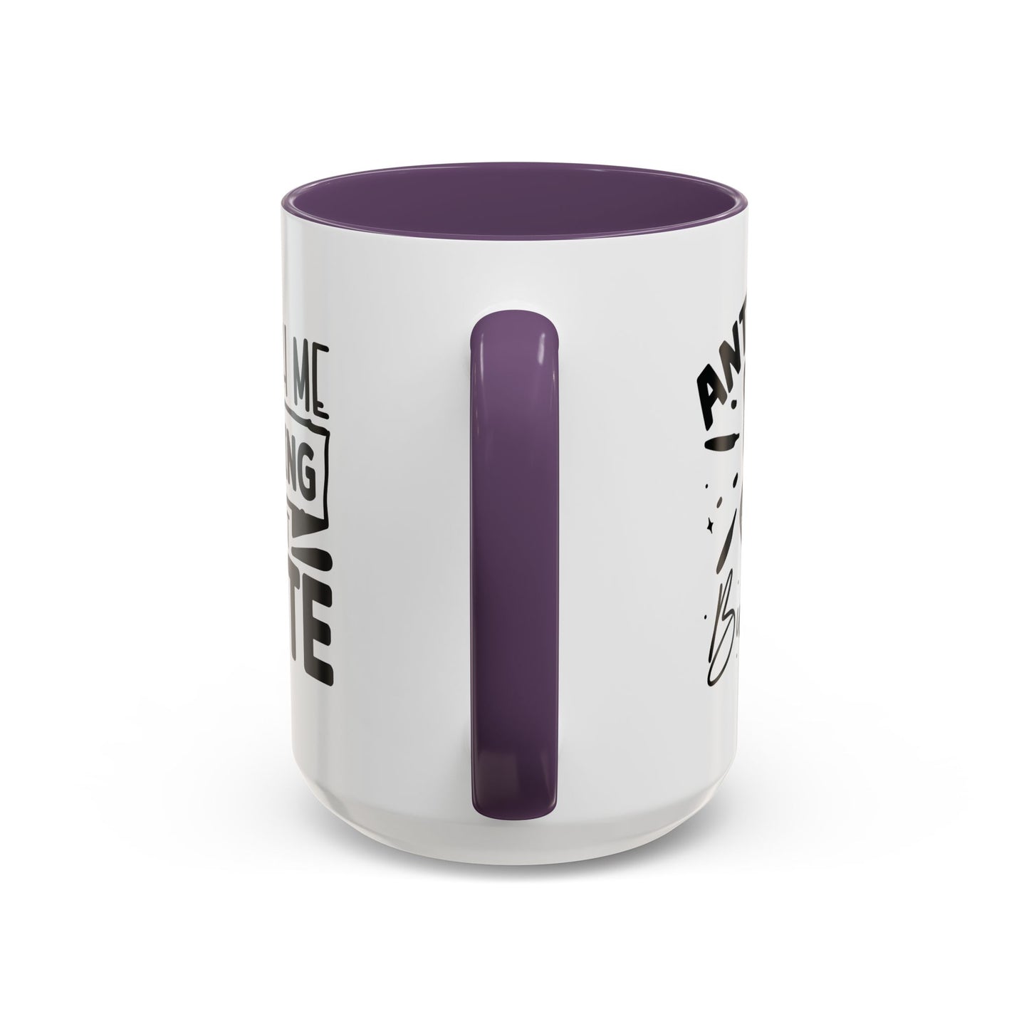 Coffee Mug, Funny Mug with Anti Social Butterfly and Don't Rush Me Designs, Office Mug, White Mug with Colorful Handle, Cute Mug, Unique