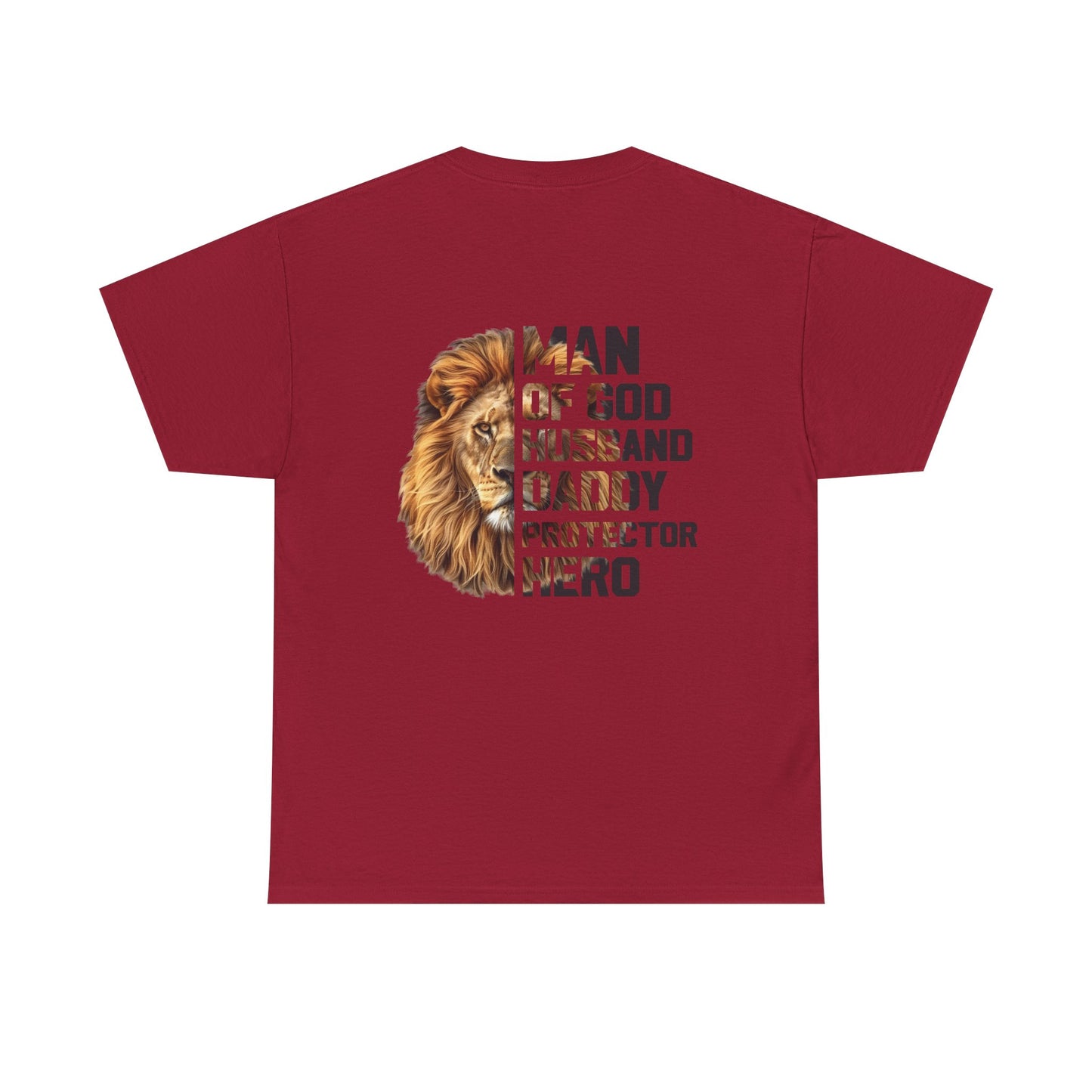Lion Faith Husband Tee, Protector Shirt, Unisex Christian Tshirt, Daddy Tee, Man of God Top, Religious Gift, Lion Print Shirt, Faith Words