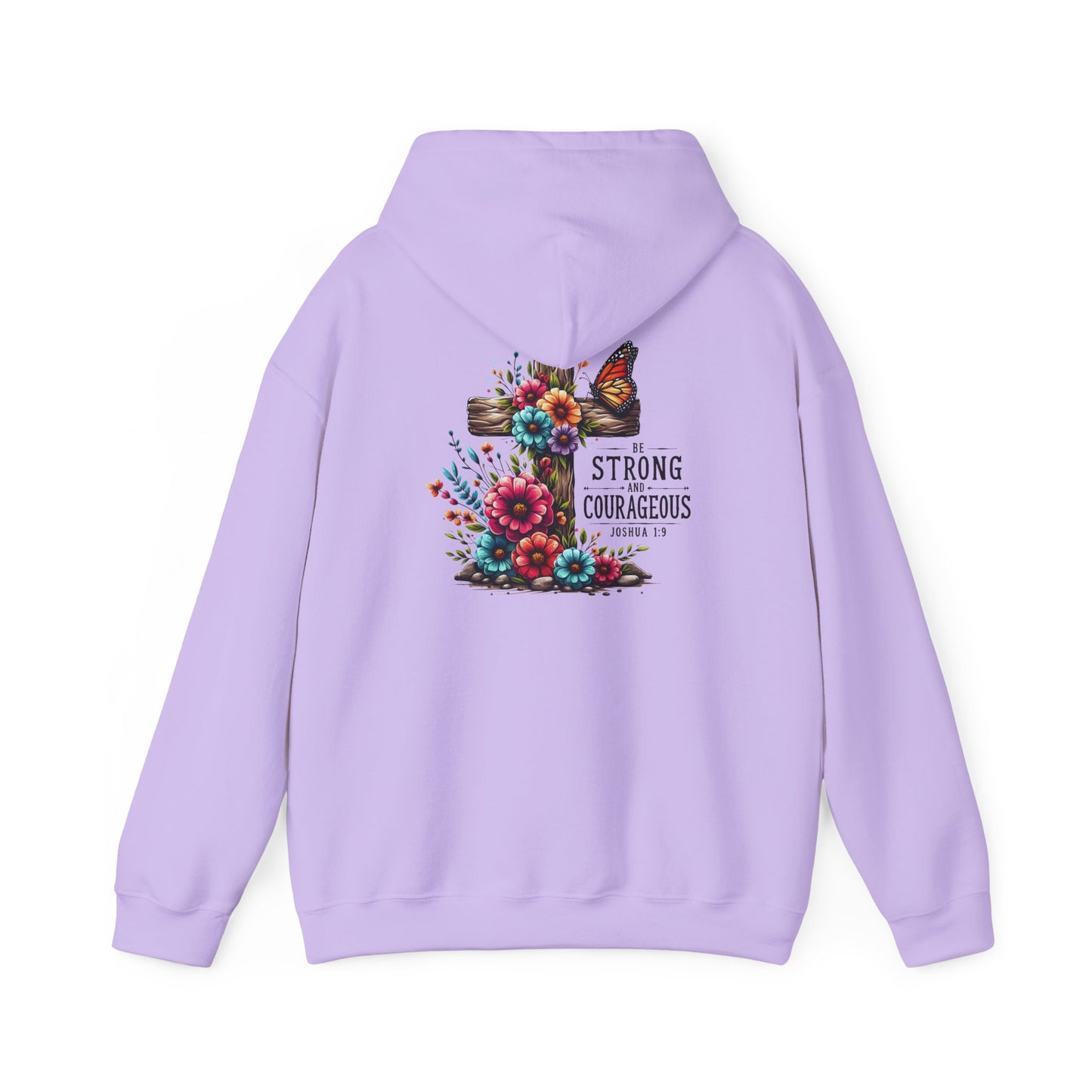 Christian Hooded Sweatshirt 'Strong and Courageous Proverbs'
