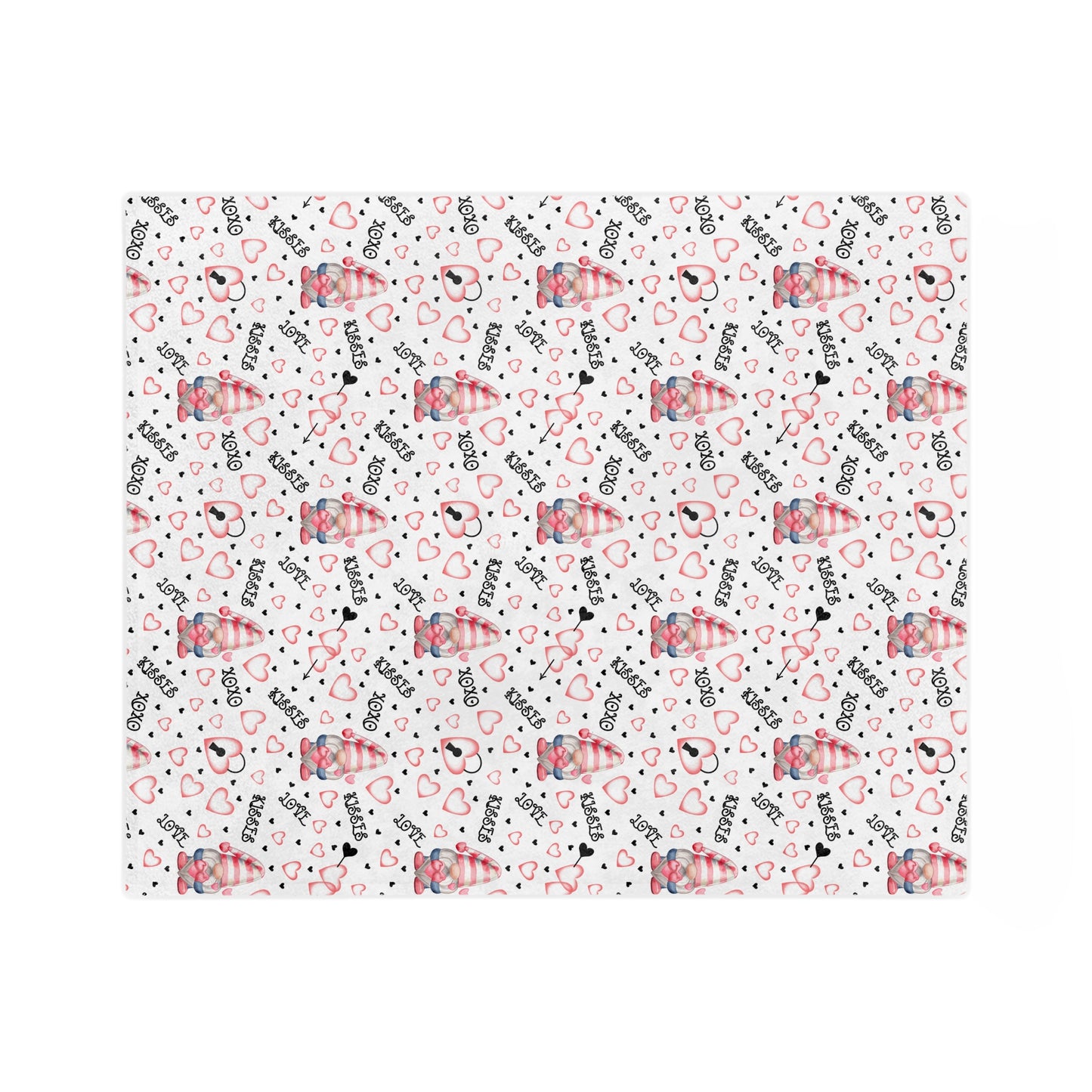 Valentines Hearts Velveteen Microfiber Blanket