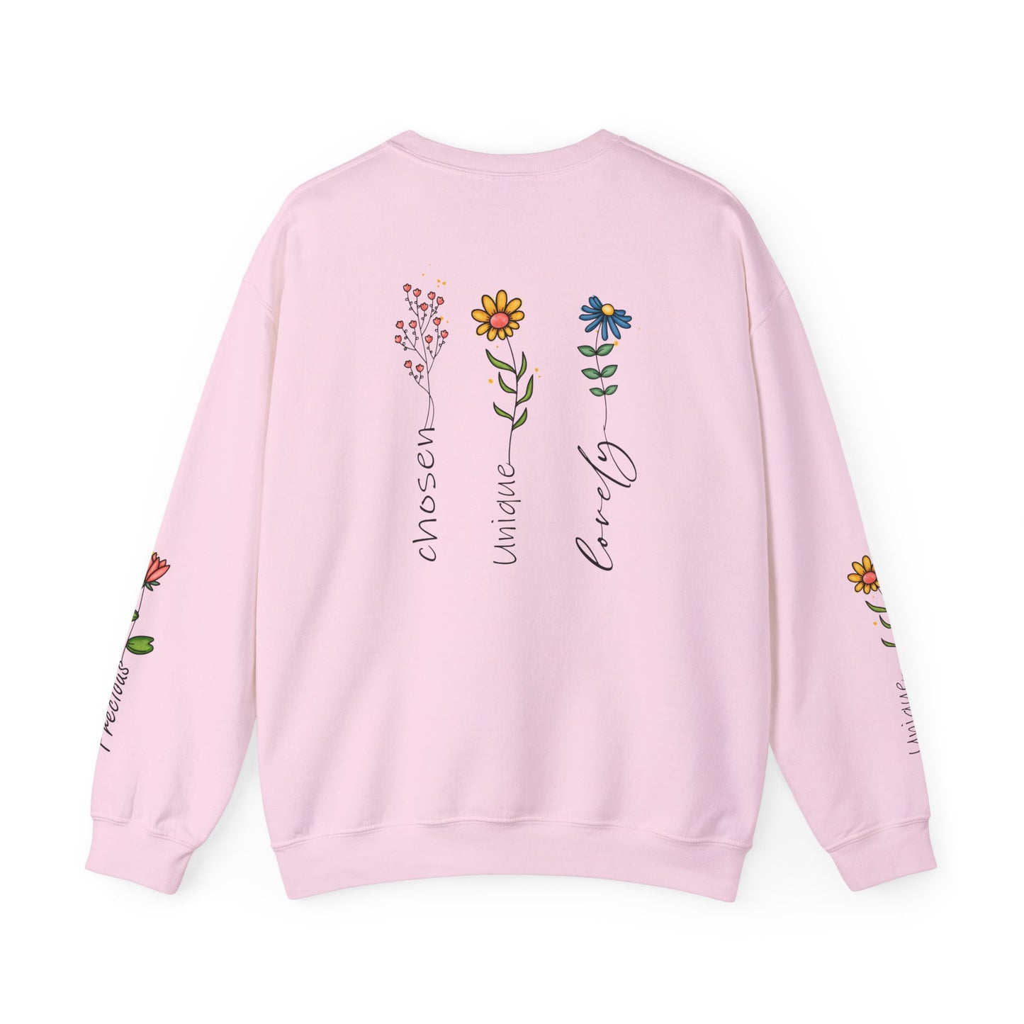 Cross Flowers Unisex Sweatshirt, Religious Lover Gift, Forgiveness Strength Shirt, Flower Buff Apparel, Unique Precious Sweater