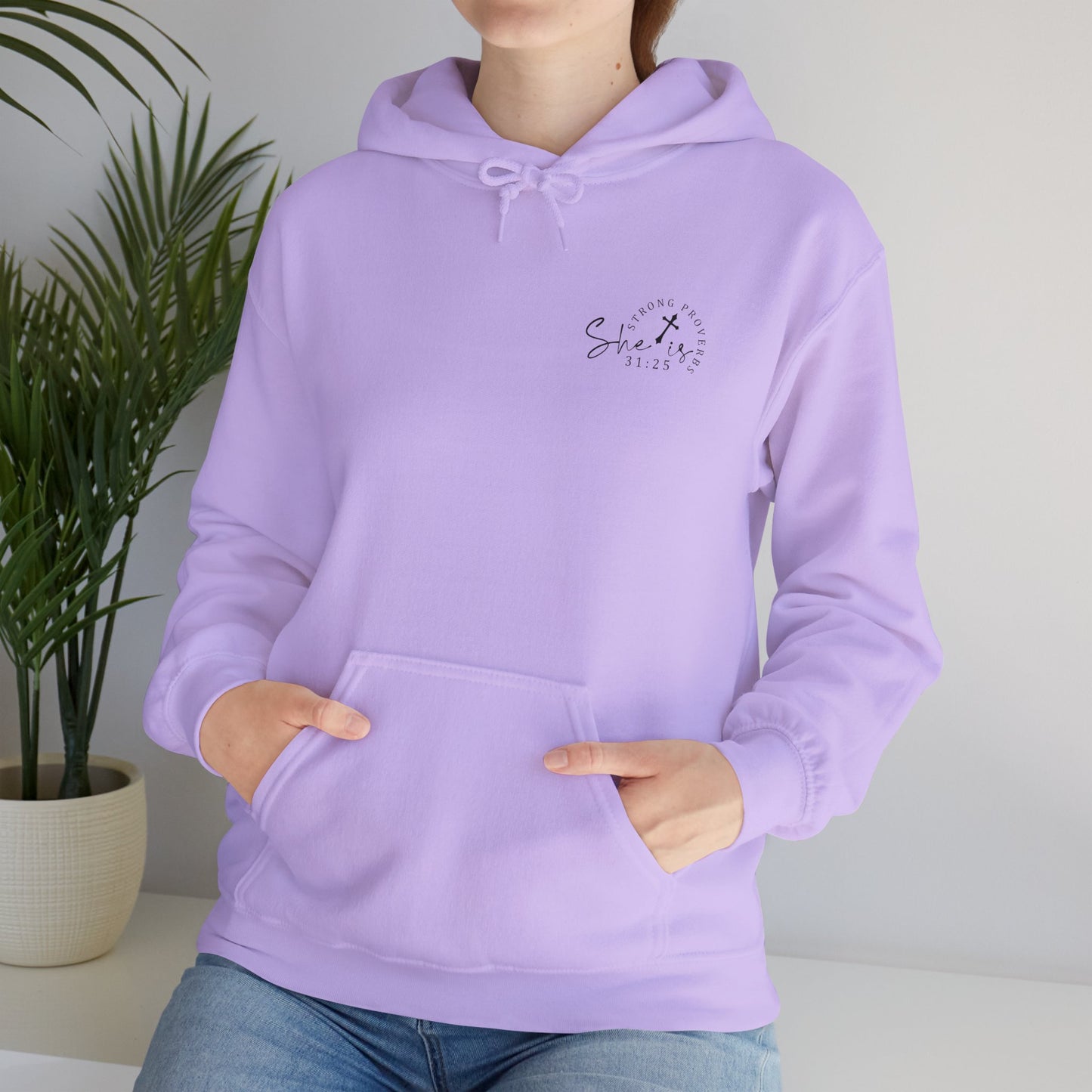 Christian Hooded Sweatshirt 'Strong and Courageous Proverbs'