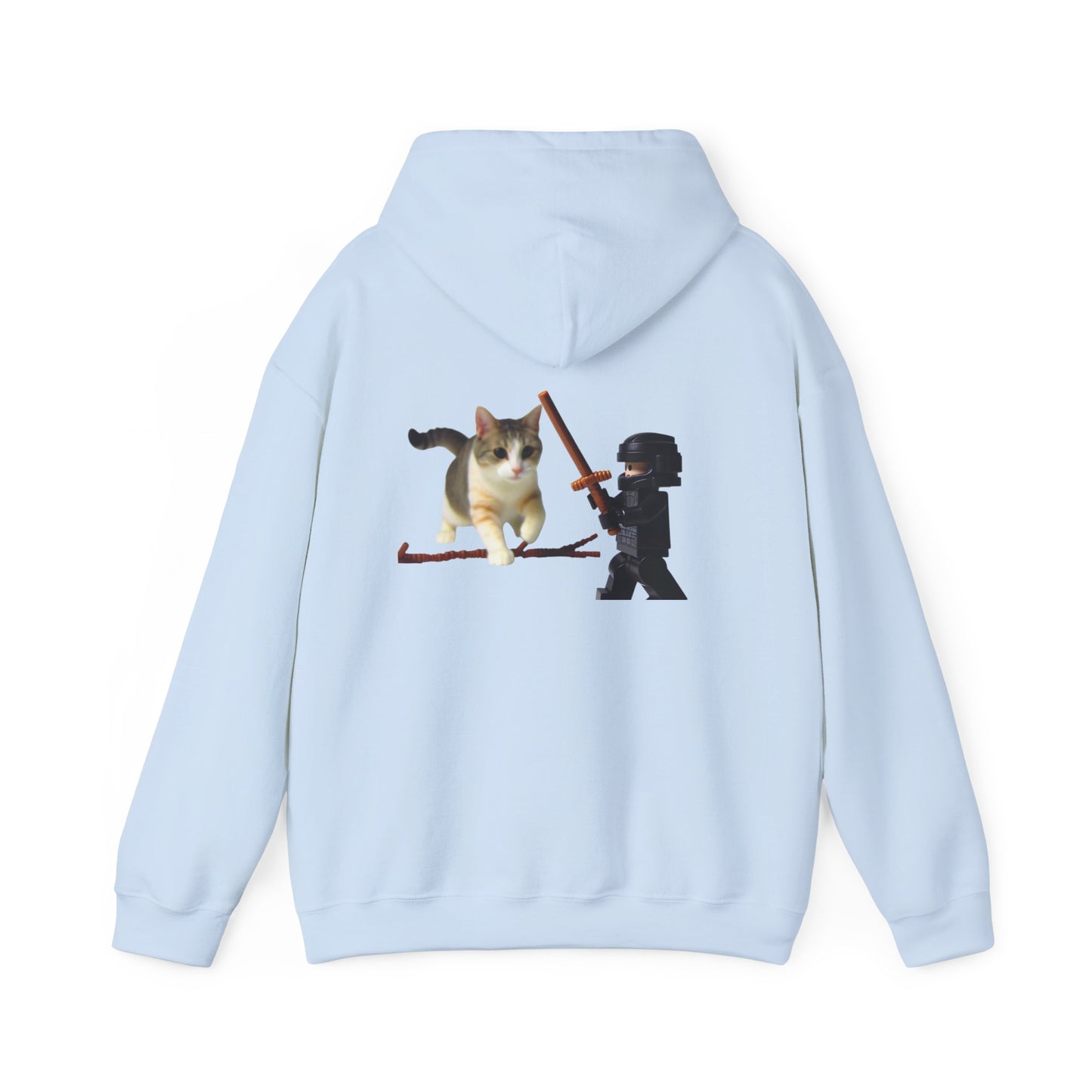 Hooded Sweatshirt - Lego Darth Vader Sword Fighting Giant Cat Design