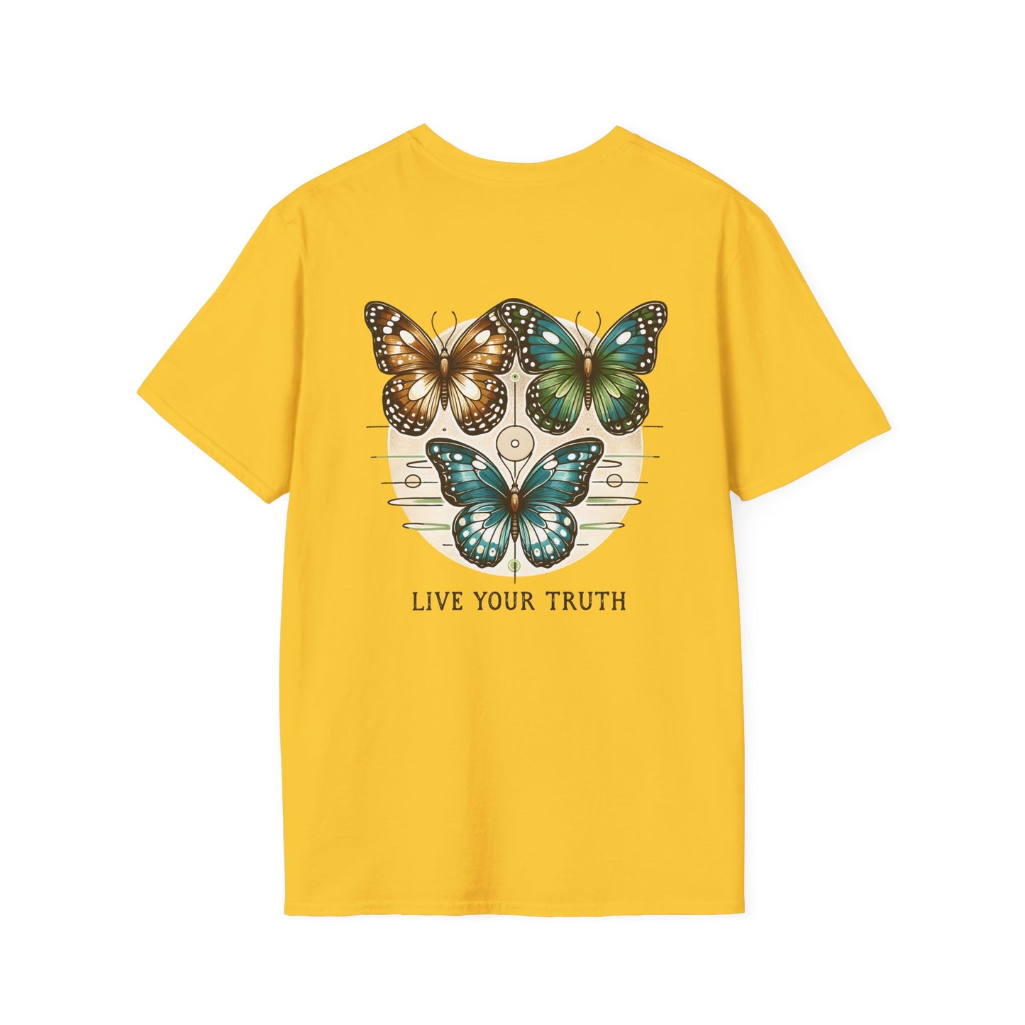 Butterfly Graphic T-Shirt, Live Your Truth Tee, Inspirational Gift, Nature Lover Apparel, Women's/Men's T-Shirt