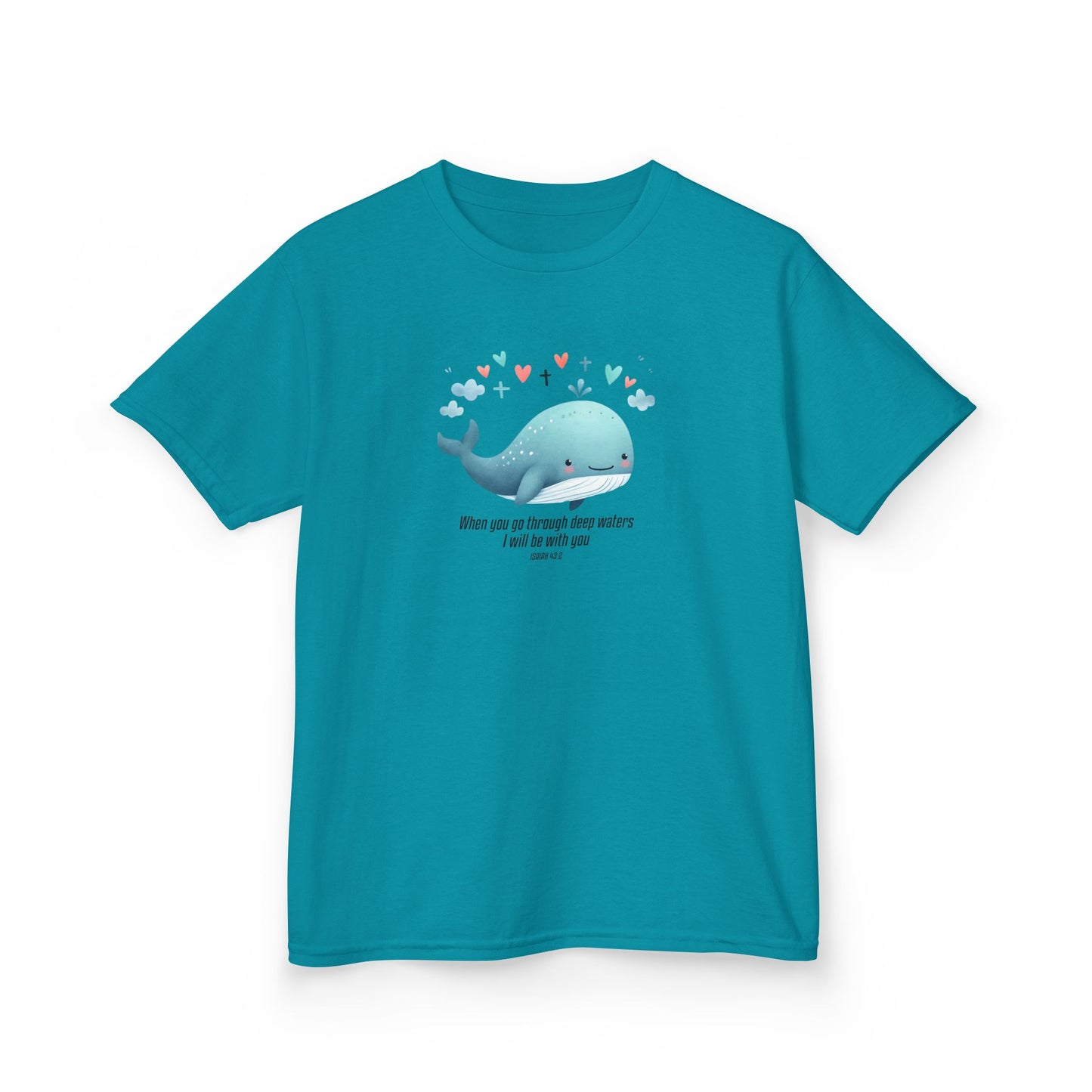 Whale-Themed Kids Heavy Cotton Tee - Cute, Fun T-Shirt, Perfect for Birthday Gifts, Summer Parties, Ocean Lovers, Kids' Apparel