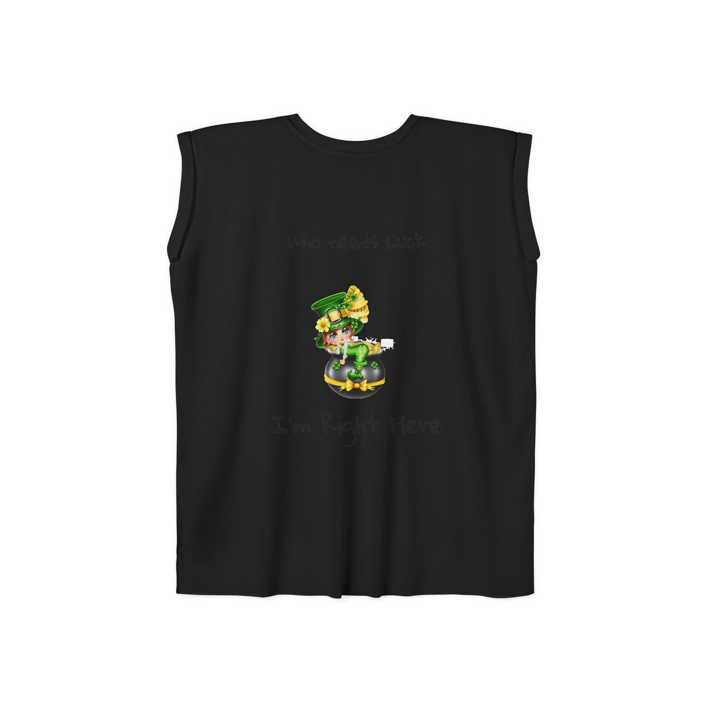 Camiseta musculosa con puños enrollados fluidos para mujer del Día de San Patricio