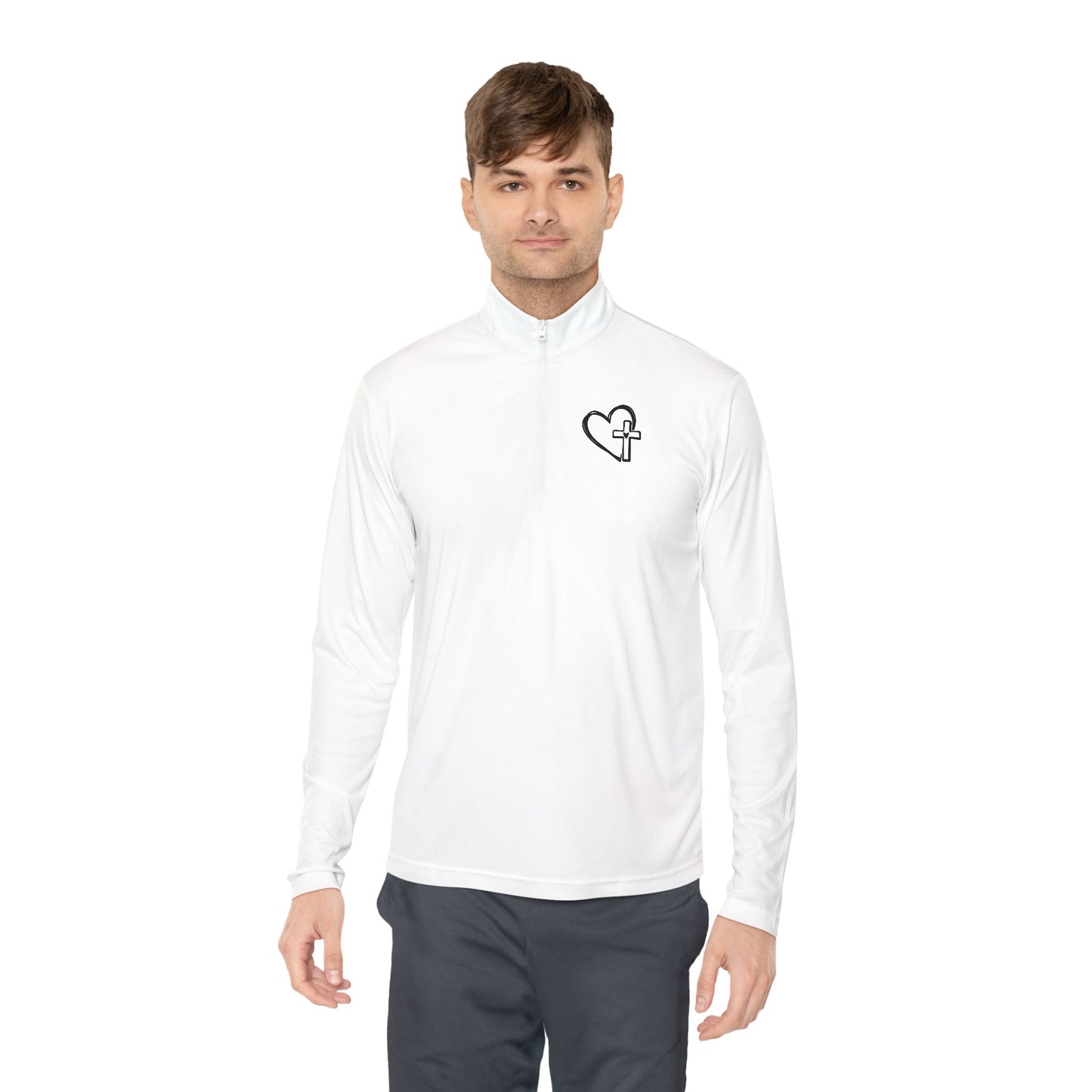 Faith-Inspired Unisex Quarter-Zip Pullover - Cozy Gift for Believers, Spring Wardrobe Essential, Nature Lovers Attire, Ideal for Church