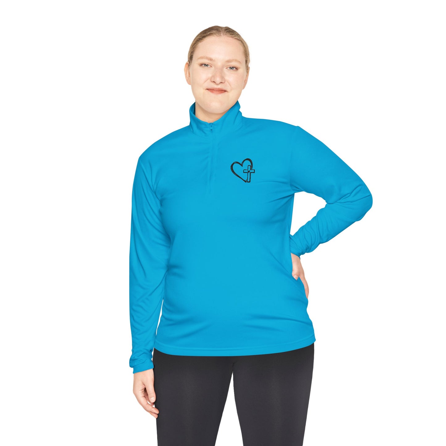 Faith-Inspired Unisex Quarter-Zip Pullover - Cozy Gift for Believers, Spring Wardrobe Essential, Nature Lovers Attire, Ideal for Church