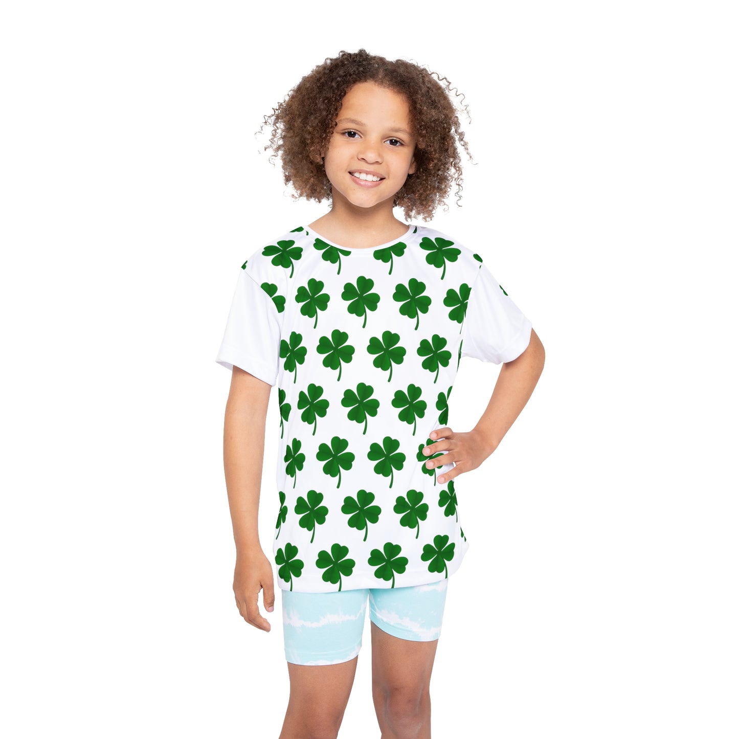Custom Clover Pattern Kids Sports Jersey (AOP)