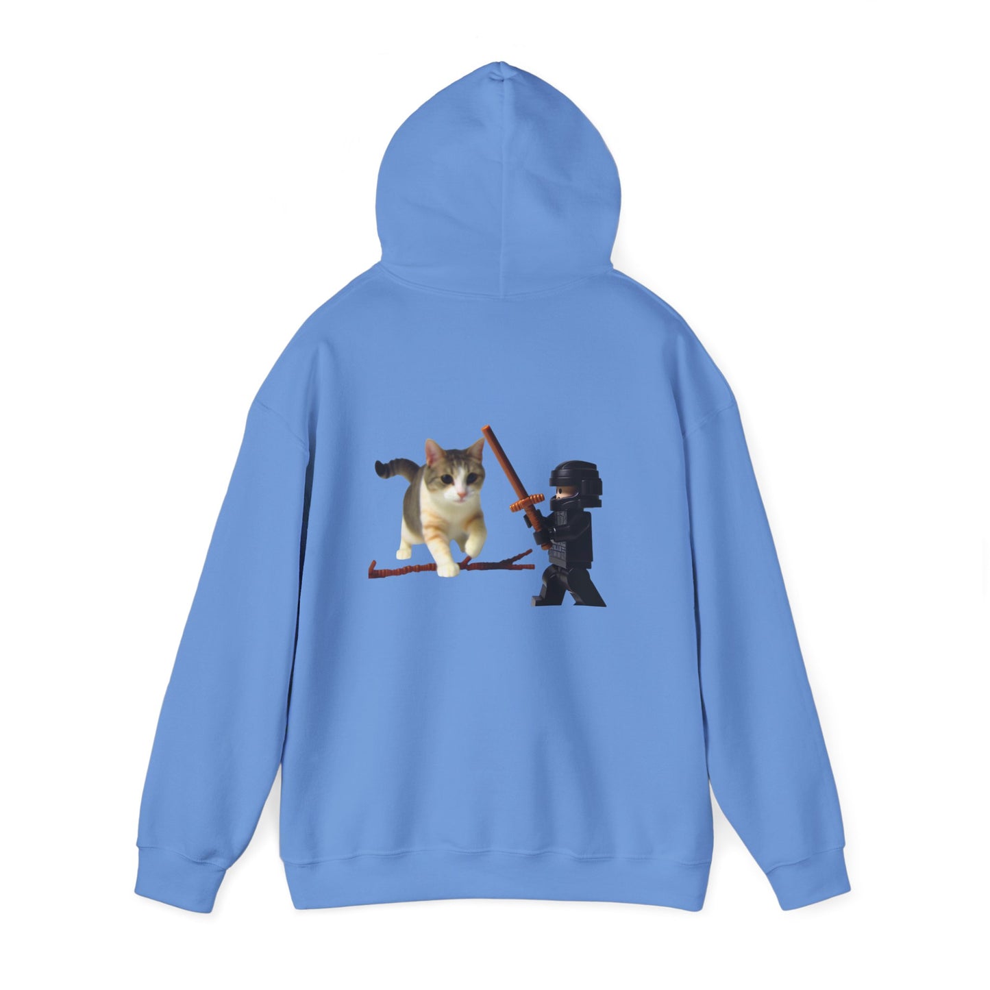 Hooded Sweatshirt - Lego Darth Vader Sword Fighting Giant Cat Design