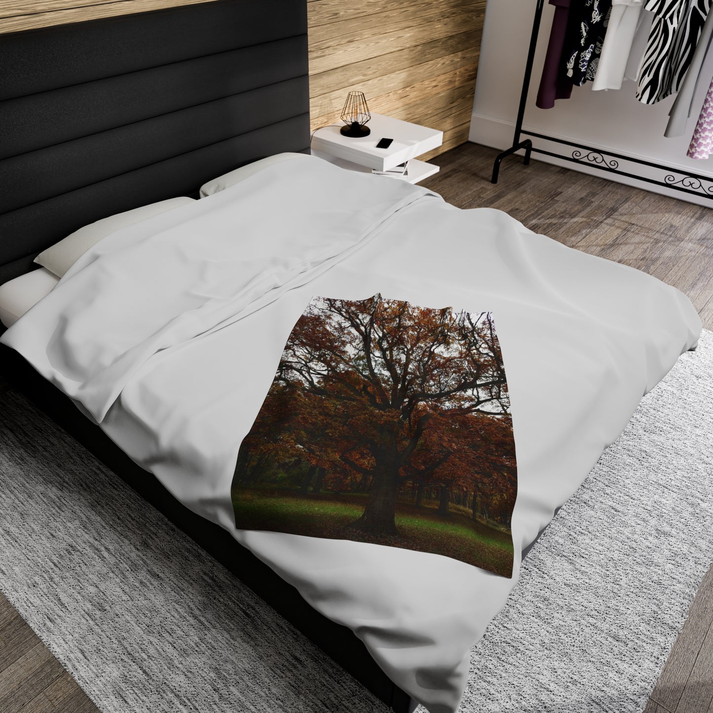 tree print Velveteen Plush Blanket