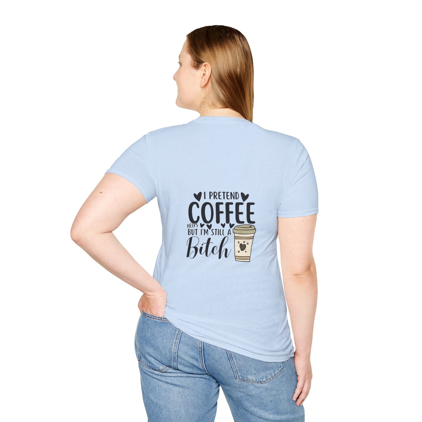 Funny Coffee Cup Unisex T-Shirt - I Pretend Coffee Helps