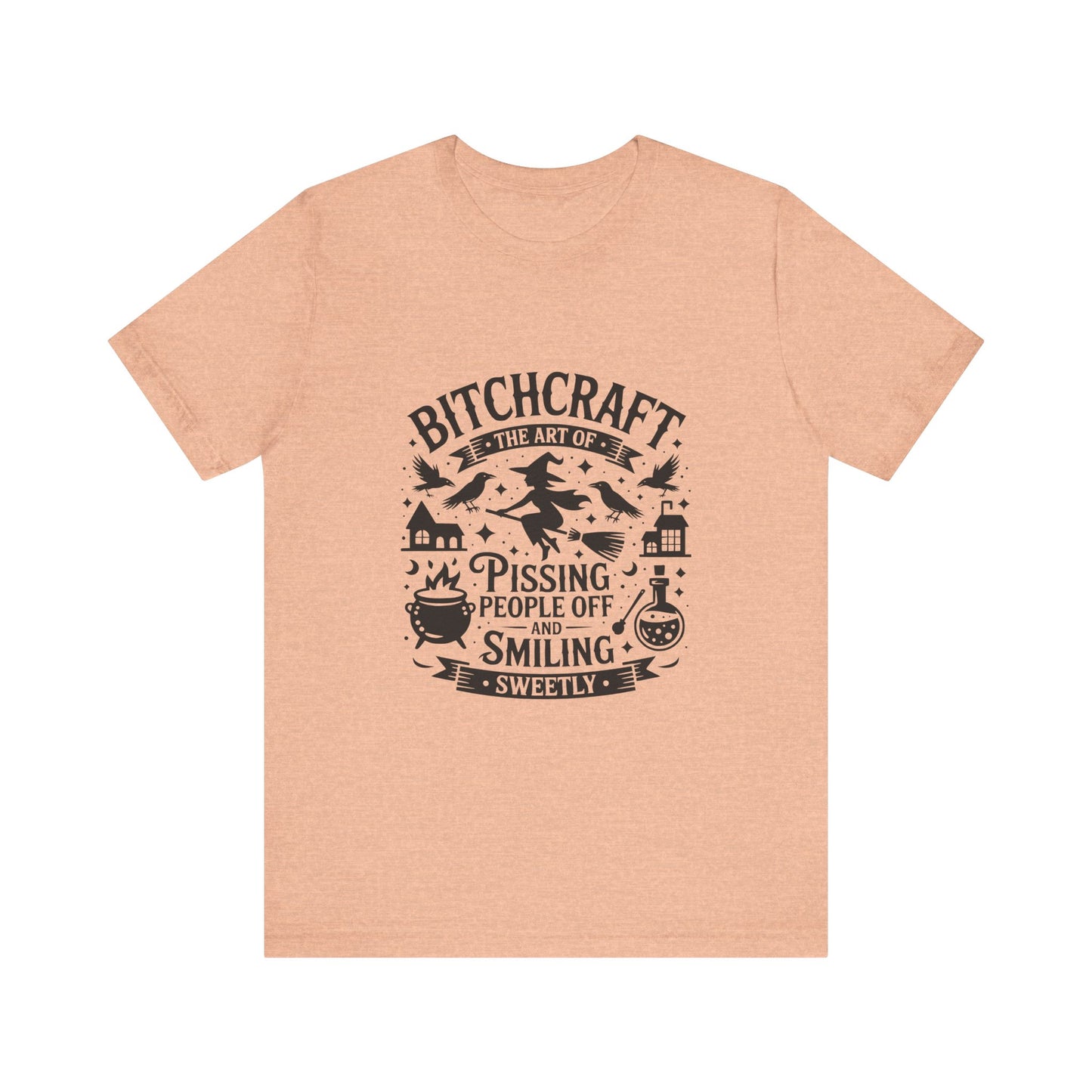 Bitchcraft Short Sleeve Tee - Witchy Humor T-Shirt, Gift for Witches, Halloween Apparel, Funny Witch Shirt, Unisex Tee