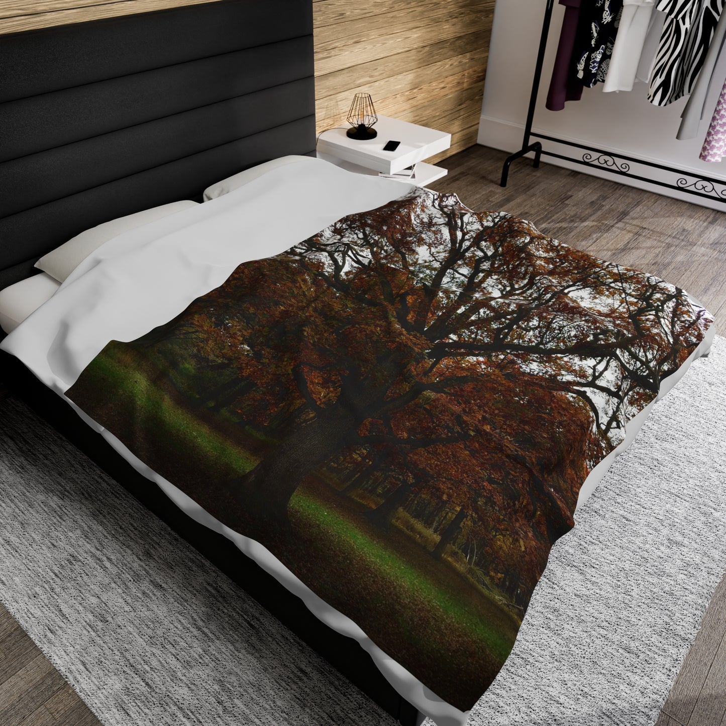 tree print Velveteen Plush Blanket
