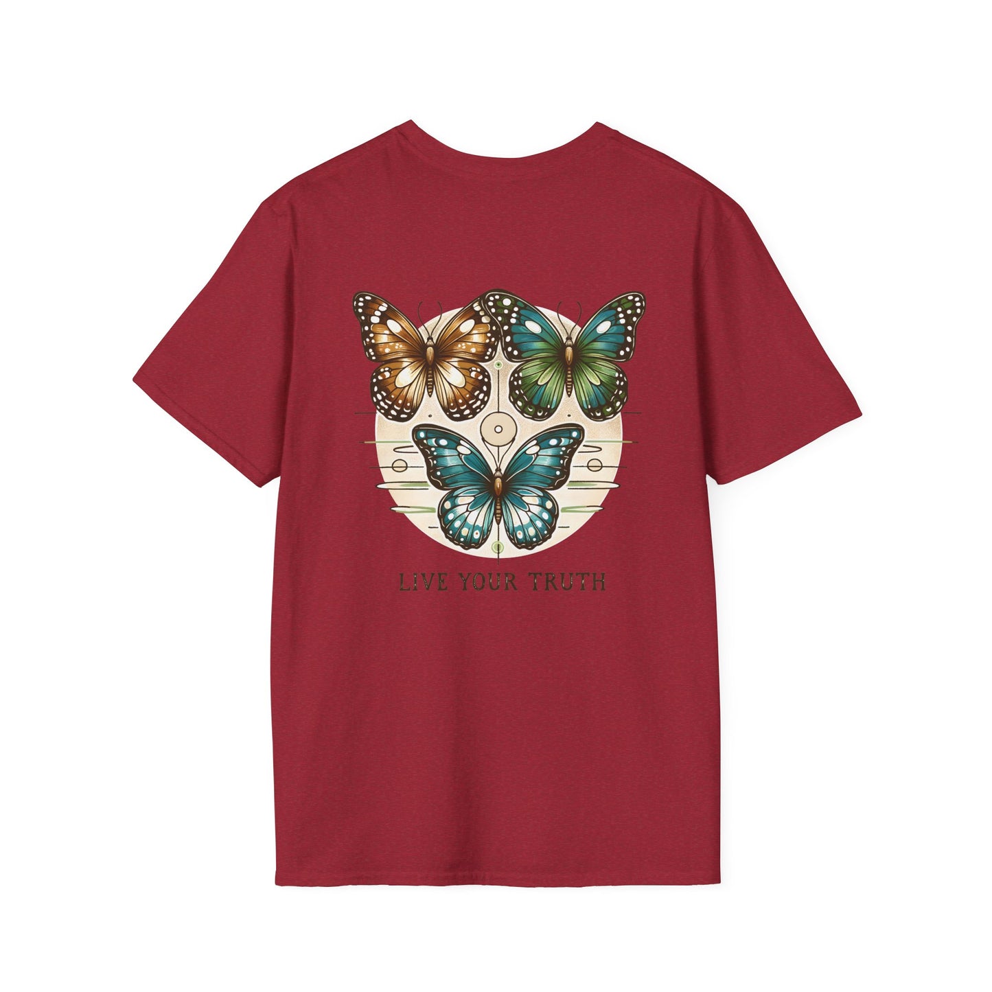 Butterfly Graphic T-Shirt, Live Your Truth Tee, Inspirational Gift, Nature Lover Apparel, Women's/Men's T-Shirt