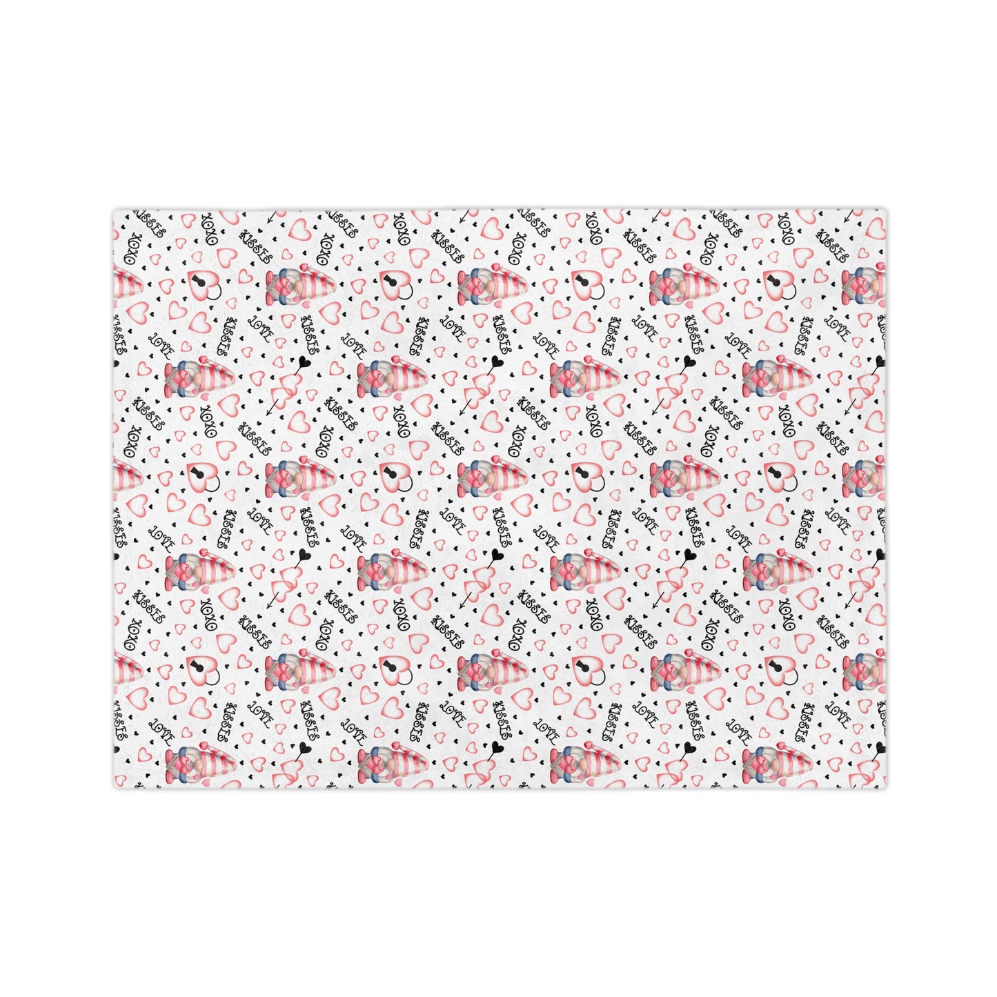 Valentines Hearts Velveteen Microfiber Blanket
