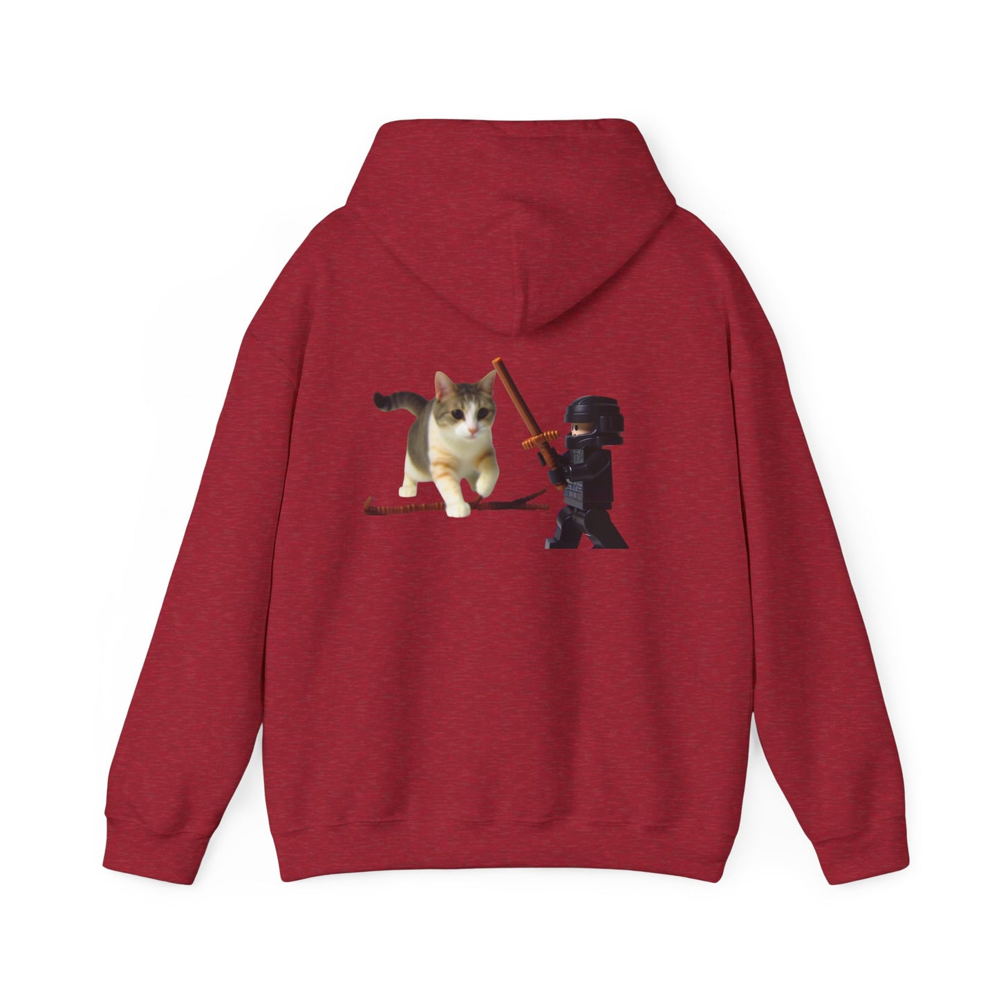 Hooded Sweatshirt - Lego Darth Vader Sword Fighting Giant Cat Design