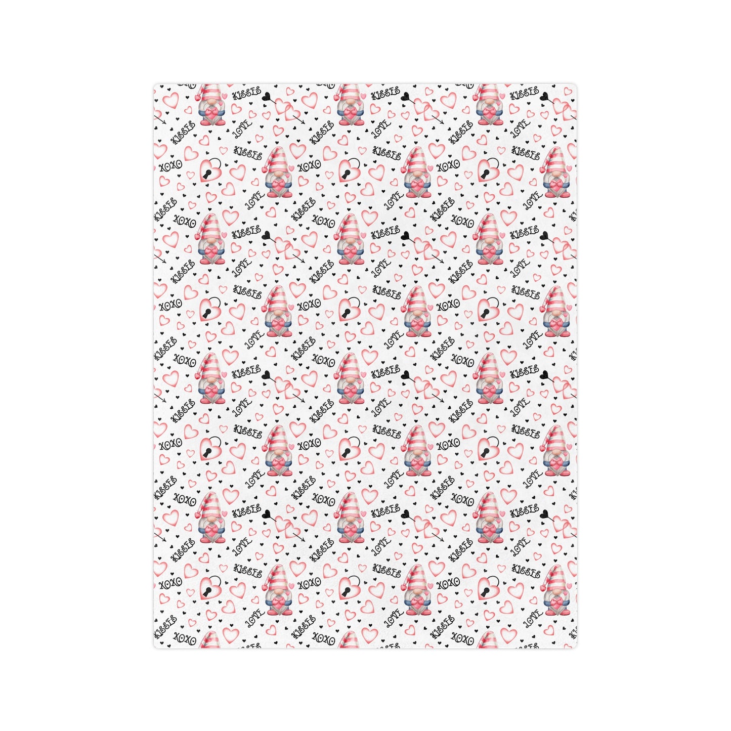 Valentines Hearts Velveteen Microfiber Blanket