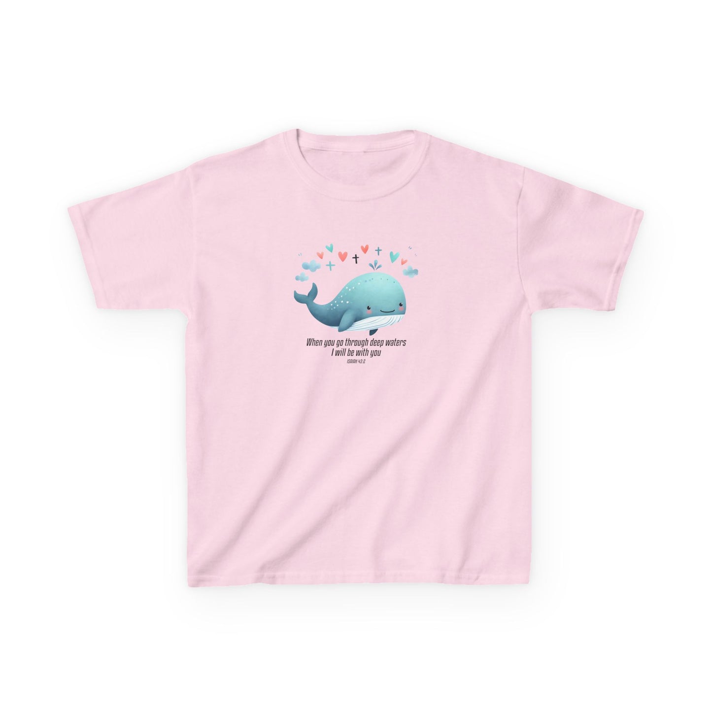Whale-Themed Kids Heavy Cotton Tee - Cute, Fun T-Shirt, Perfect for Birthday Gifts, Summer Parties, Ocean Lovers, Kids' Apparel