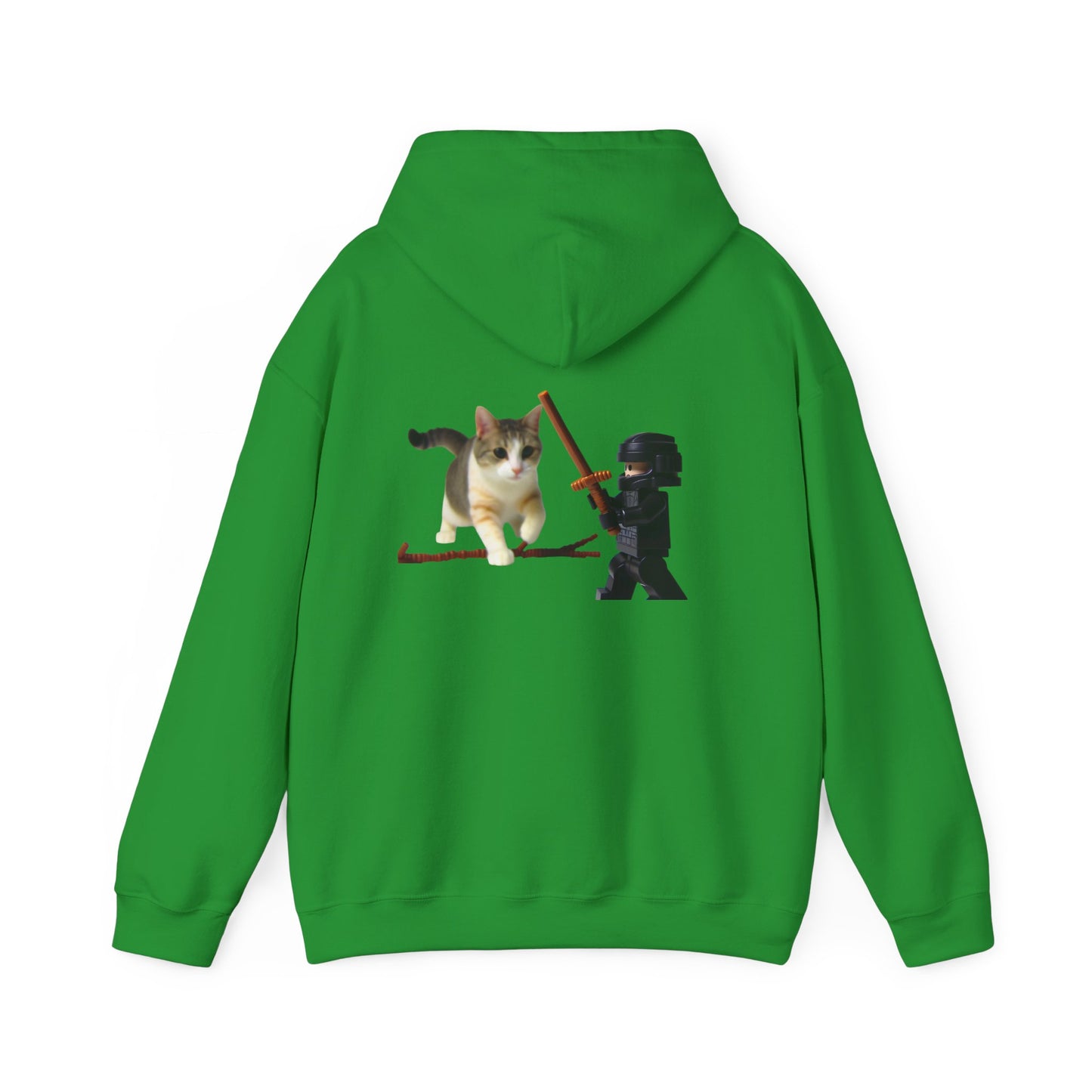 Hooded Sweatshirt - Lego Darth Vader Sword Fighting Giant Cat Design
