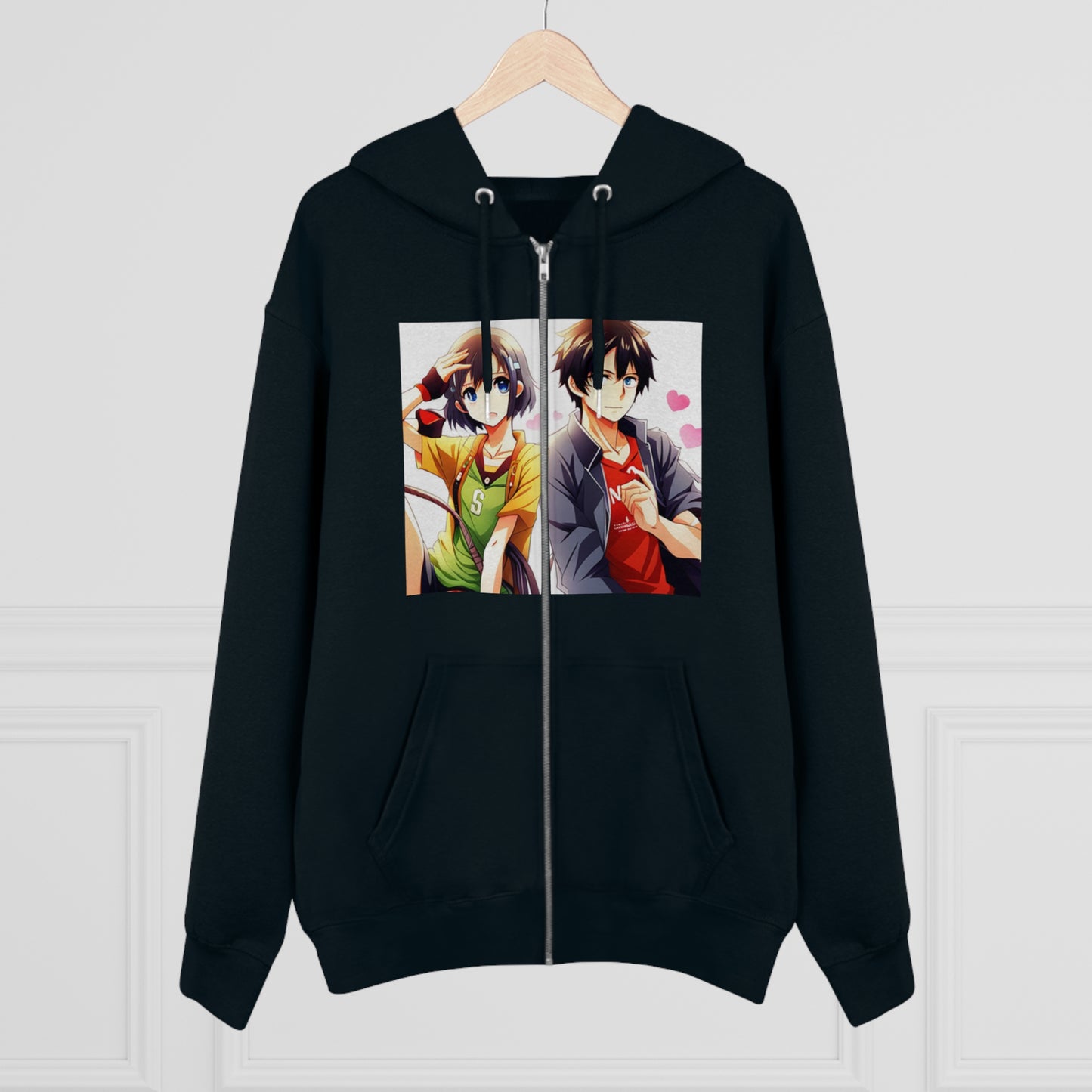 Normal Wear AI Anime Cultivator Zip Hoodie für Herren