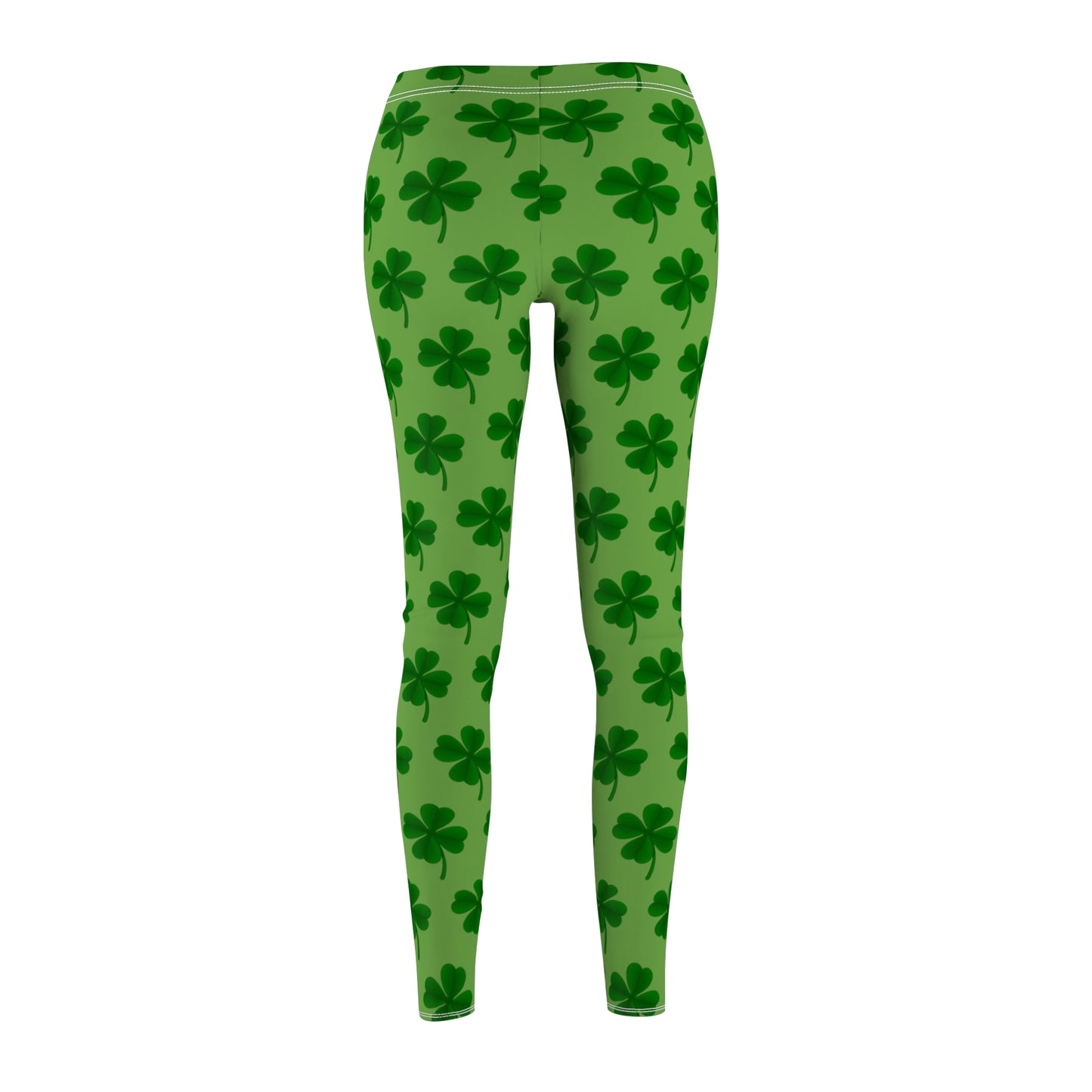 Green on Green Clover Design Women's Cut & Sew Casual Leggings (AOP)